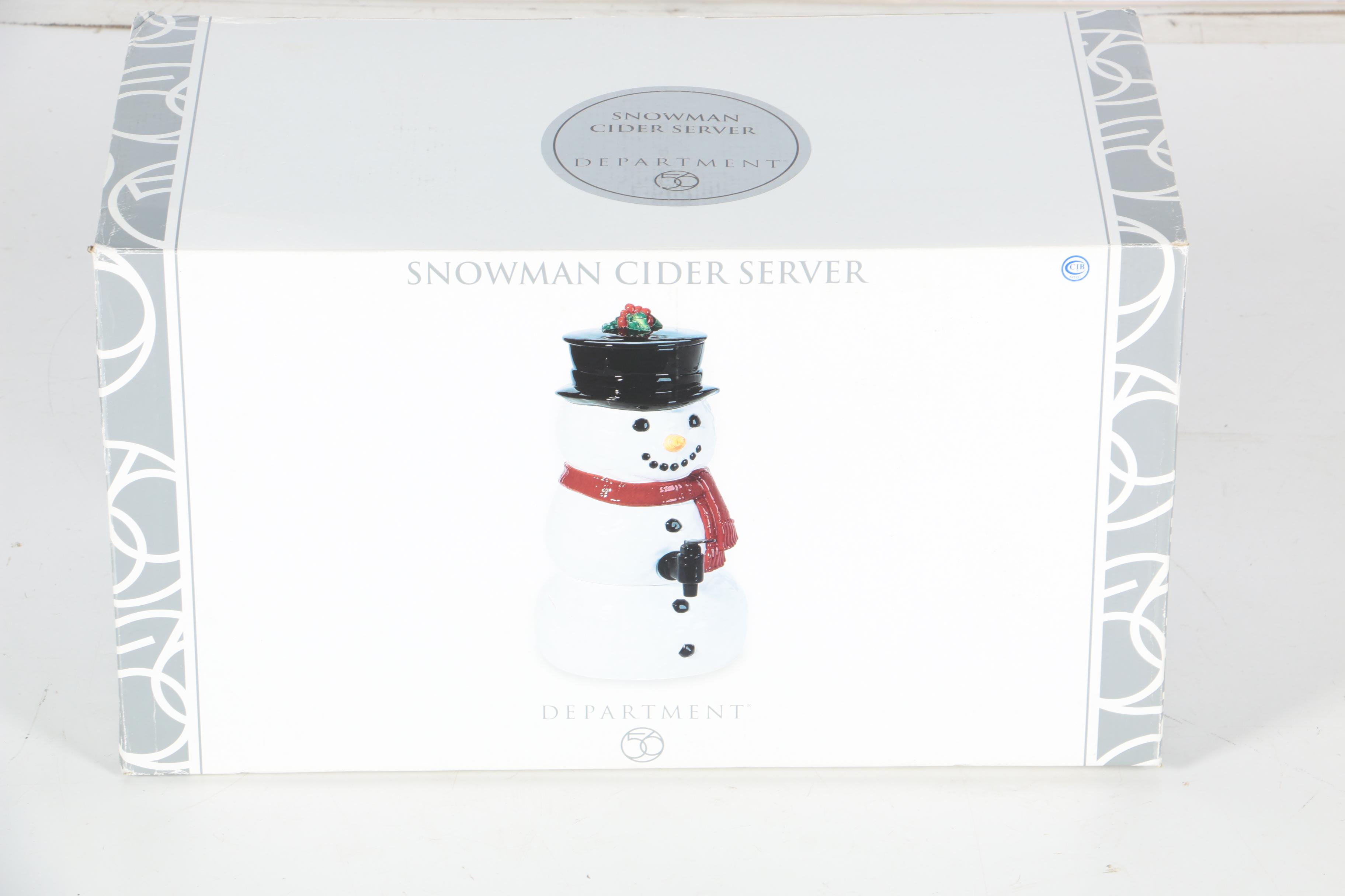 Department 56 Snowman Cider Server, Witch Candy Bowl and Santa Teapot