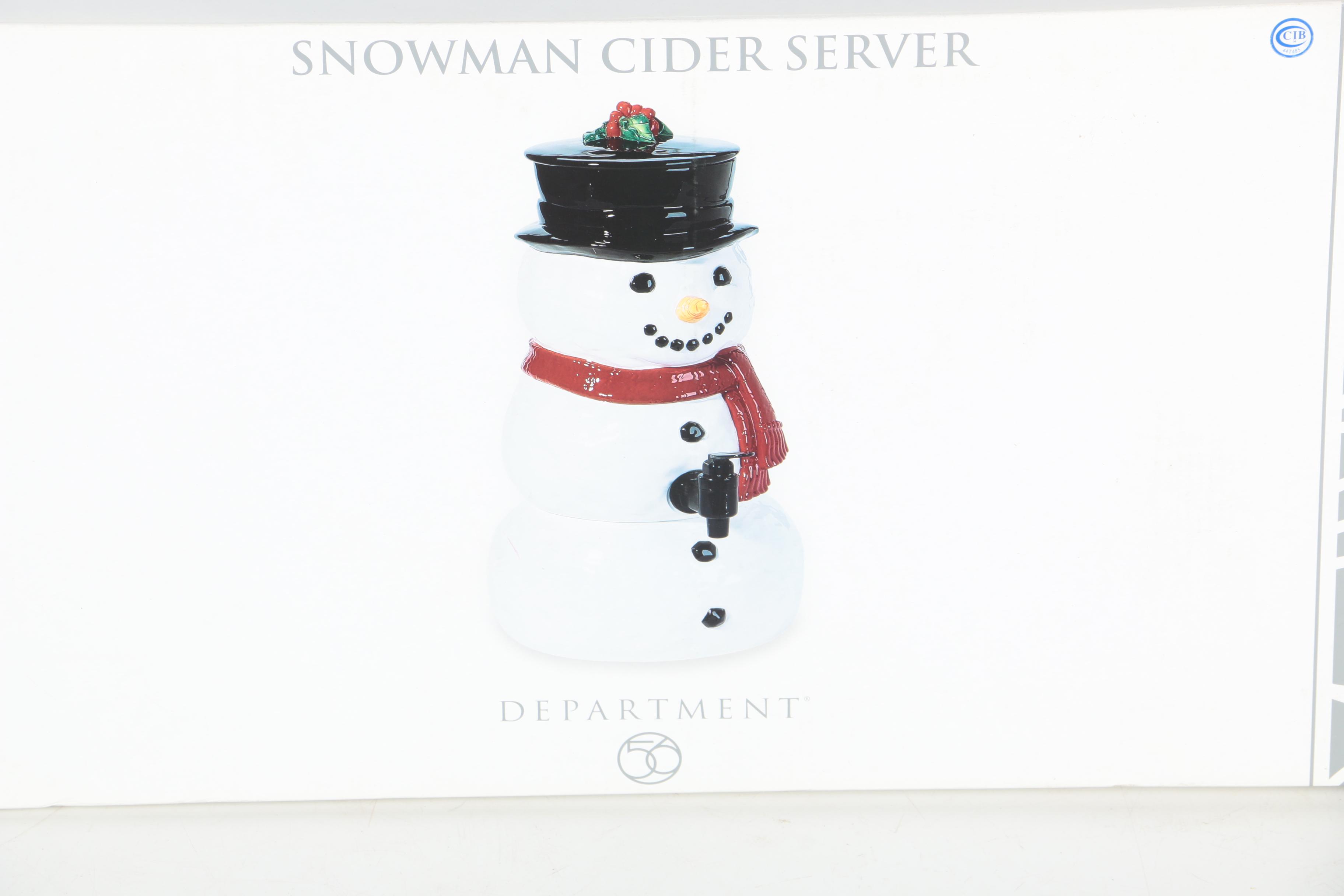 Department 56 Snowman Cider Server, Witch Candy Bowl and Santa Teapot