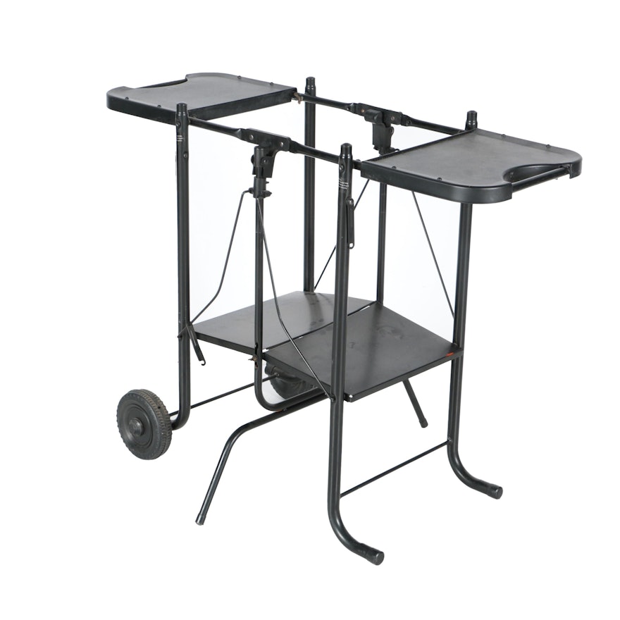 Contemporary Folding Metal Grill Cart