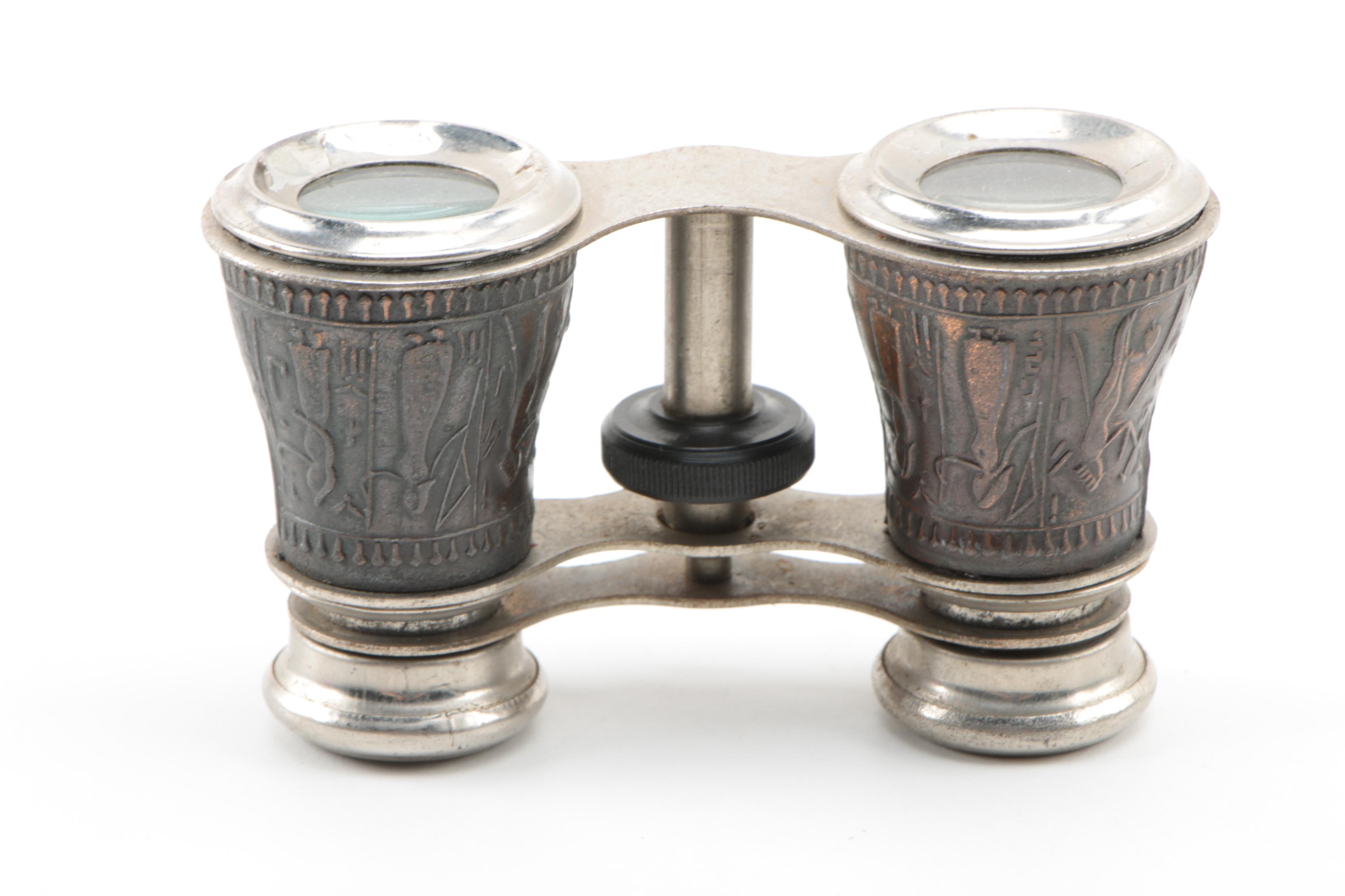 Contemporary Rookwood Pottery "Abel" Bear Figurine and Vintage Opera Glasses