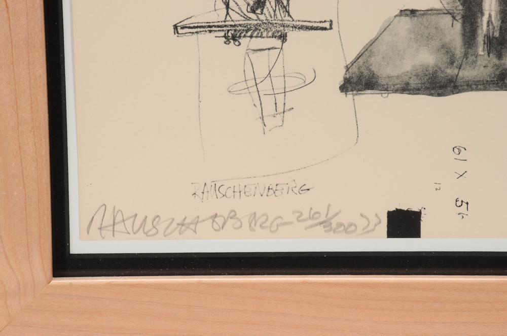 Robert Rauschenberg Signed Limited Edition Mixed Media "Sketch for Monogram"