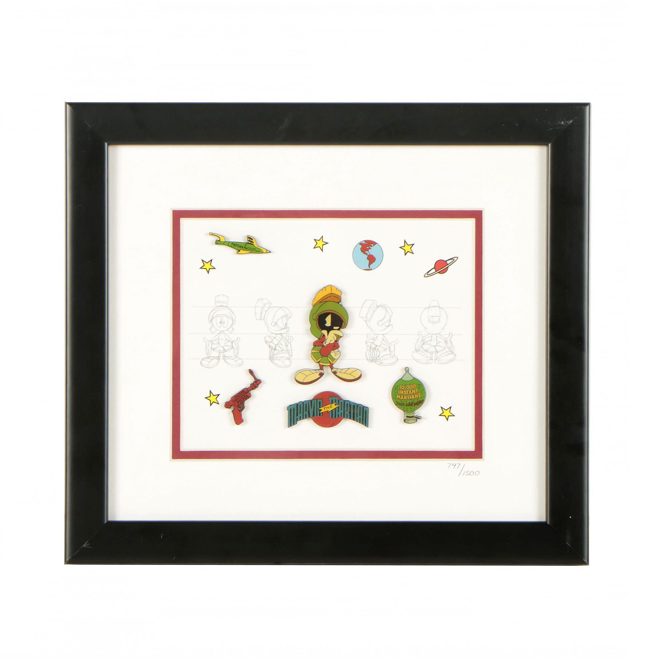 Warner Brothers Animation Cel Model Sheet of Marvin the Martian