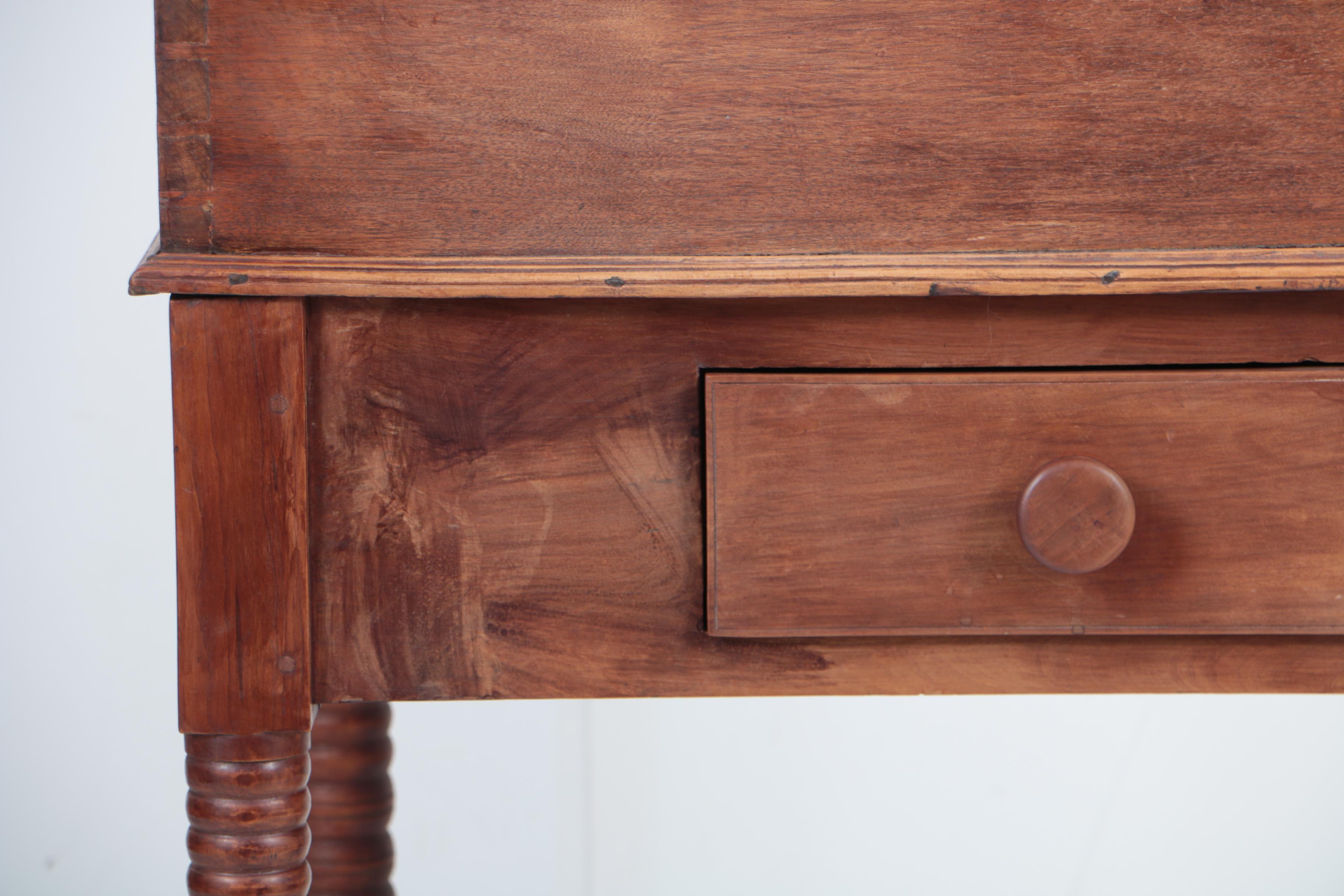 Antique Walnut and Cherry Two-Piece Standing Desk-on-Frame