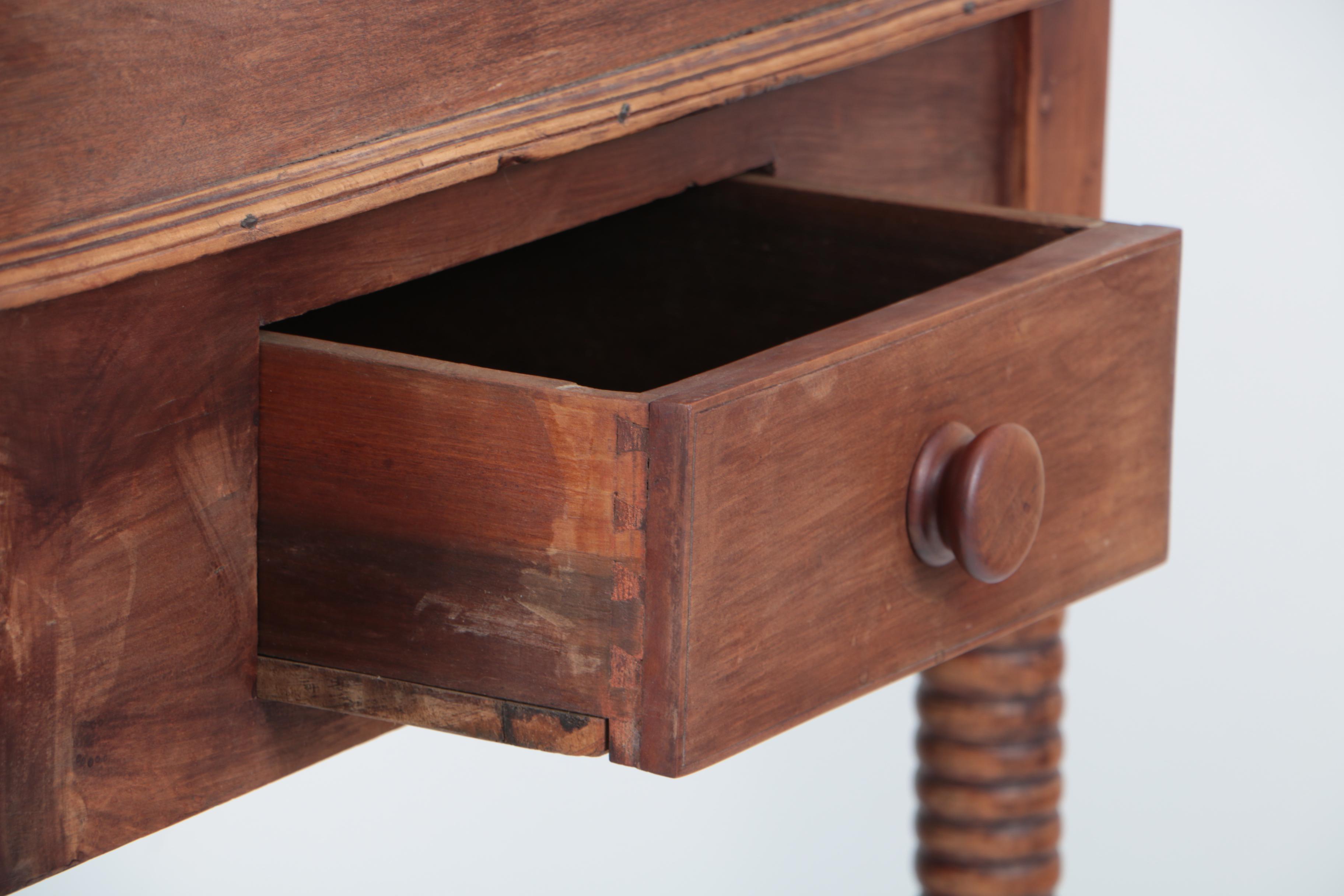 Antique Walnut and Cherry Two-Piece Standing Desk-on-Frame