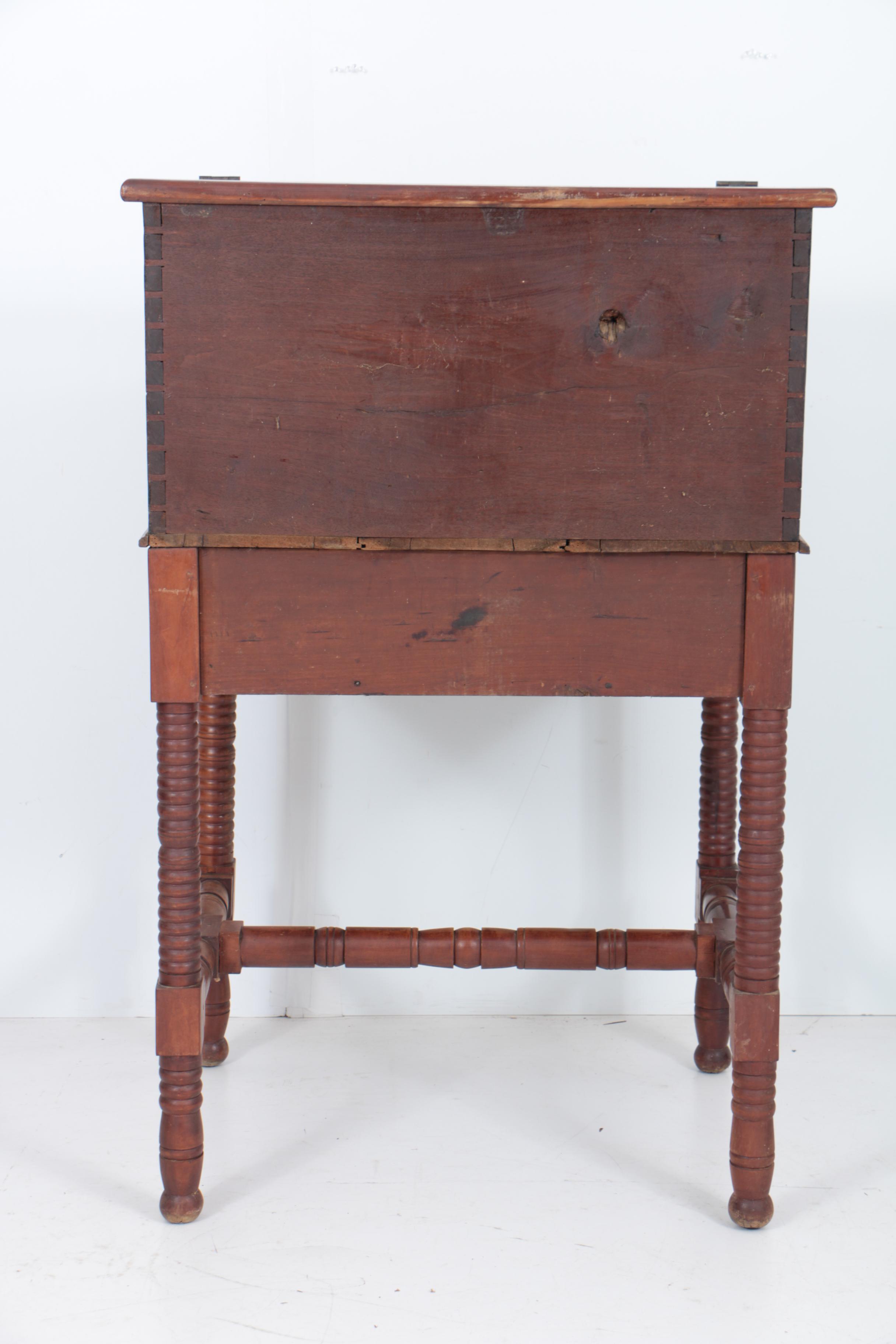 Antique Walnut and Cherry Two-Piece Standing Desk-on-Frame