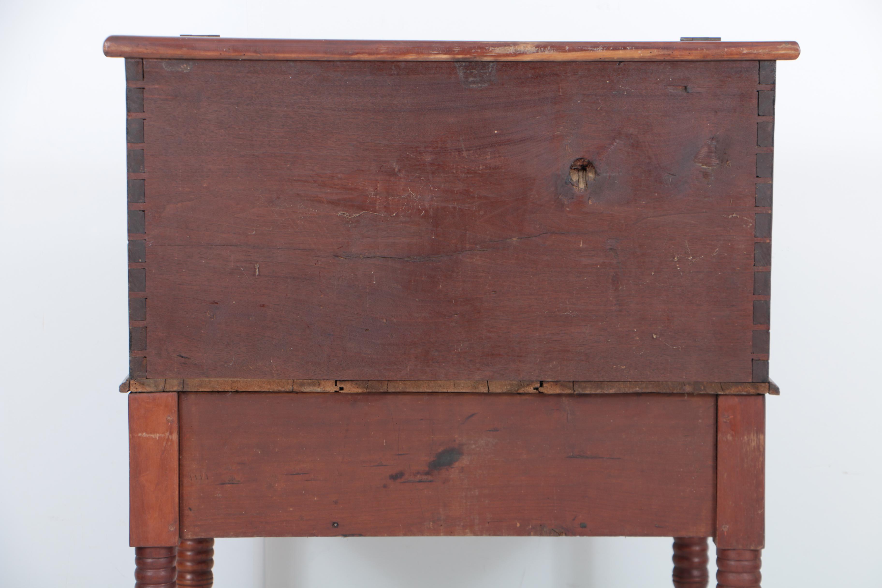 Antique Walnut and Cherry Two-Piece Standing Desk-on-Frame