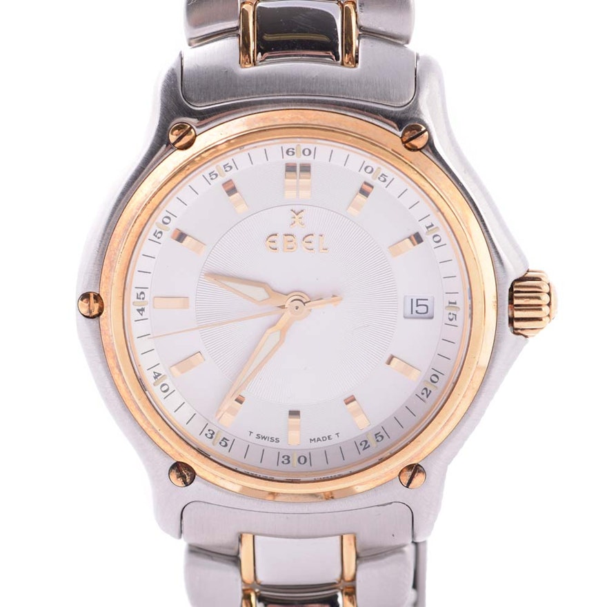 Ebel Stainless Steel and 18K Yellow Gold Wristwatch