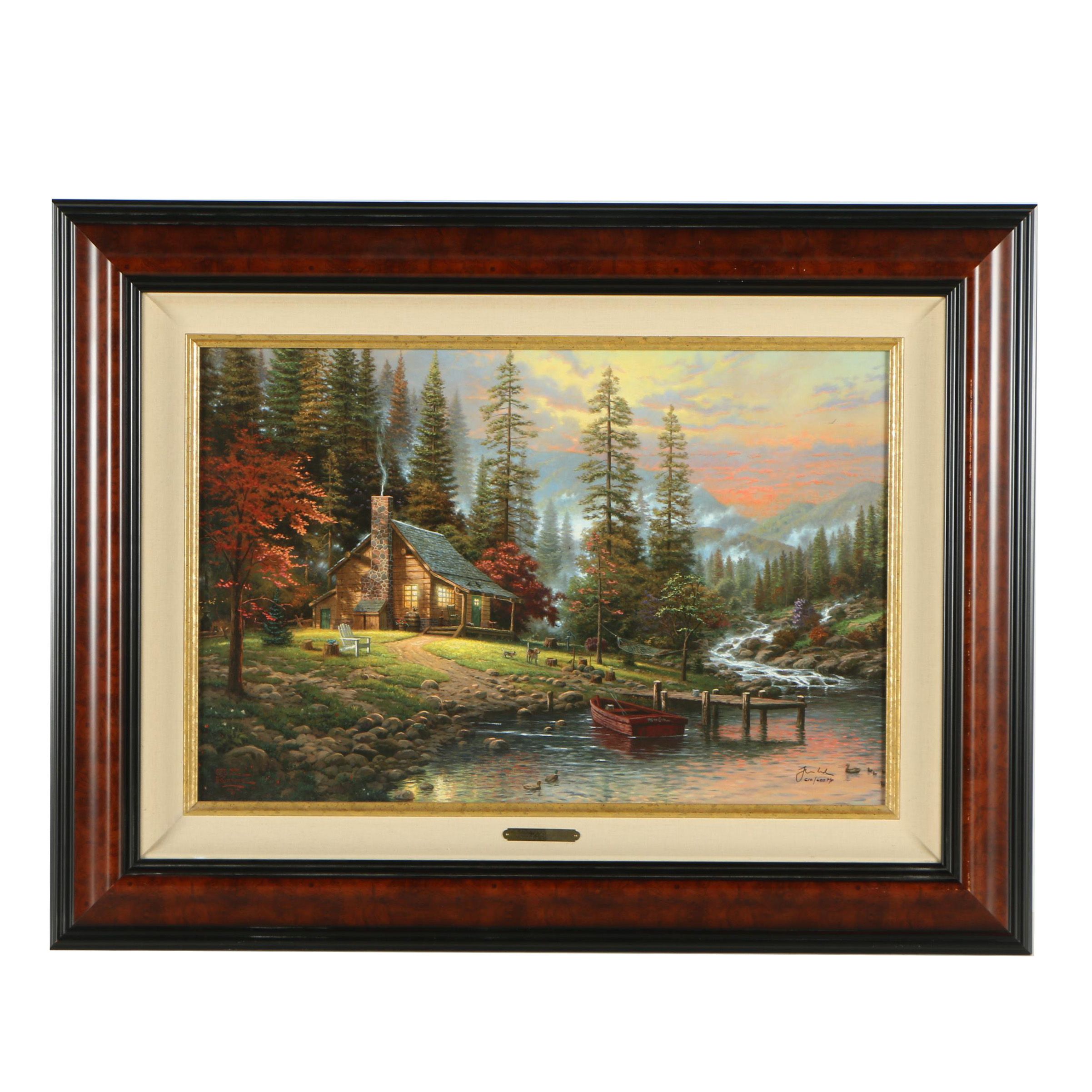 Thomas Kinkade Limited Edition Offset Lithograph "A Peaceful Retreat"