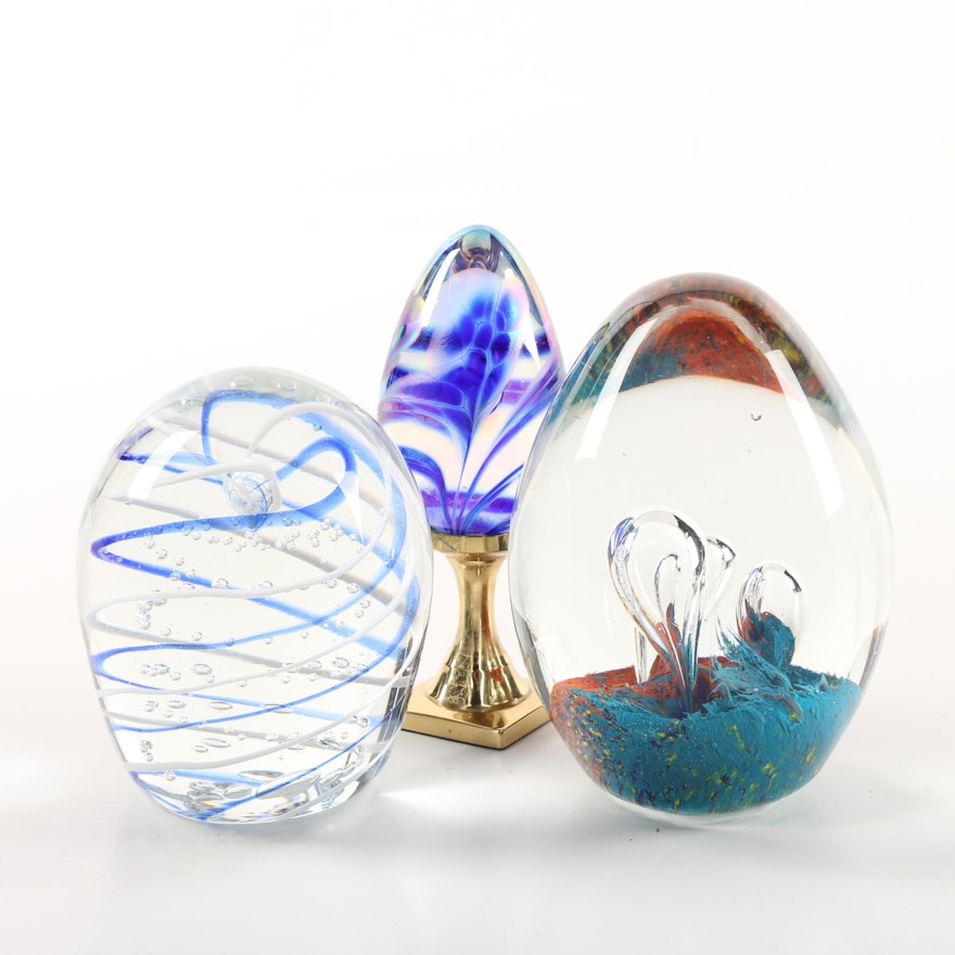 Art Glass Paperweights Including Gentile Glass and Glass Eye Studio