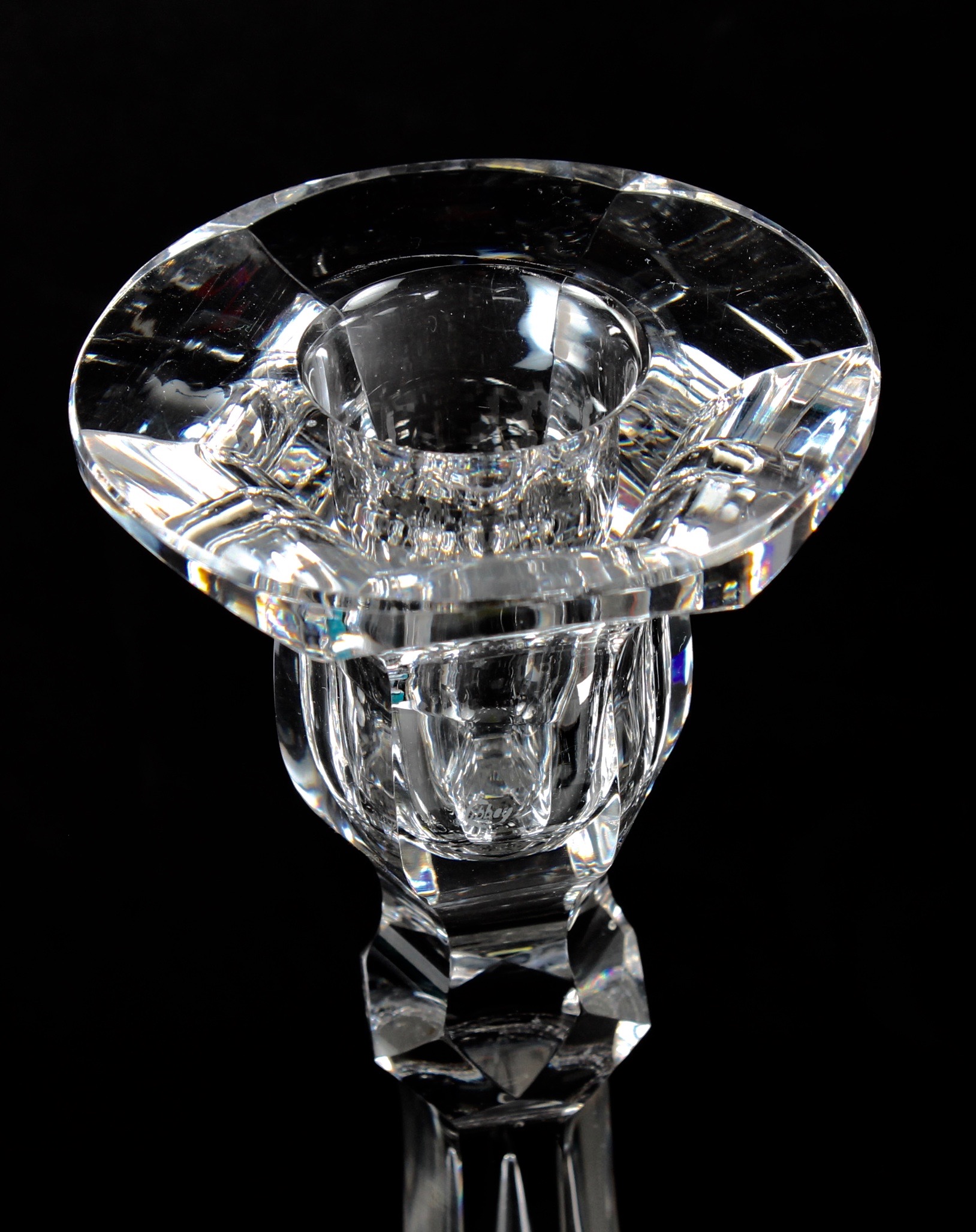 Antique Circa Early 1900s Libbey ABP Cut Glass Candlesticks