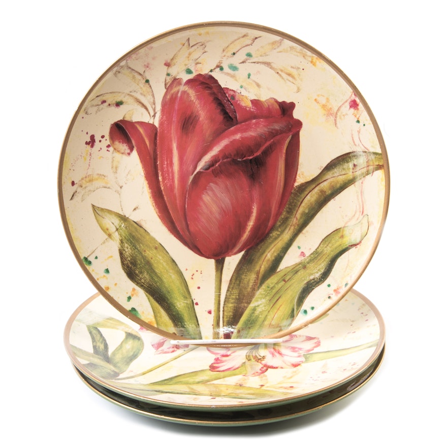 Fabrice de Velleneuve Decorative Floral Plates