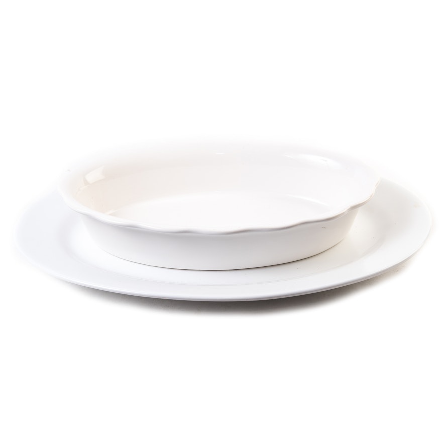 Large Ceramic Platter and Casserole Dish