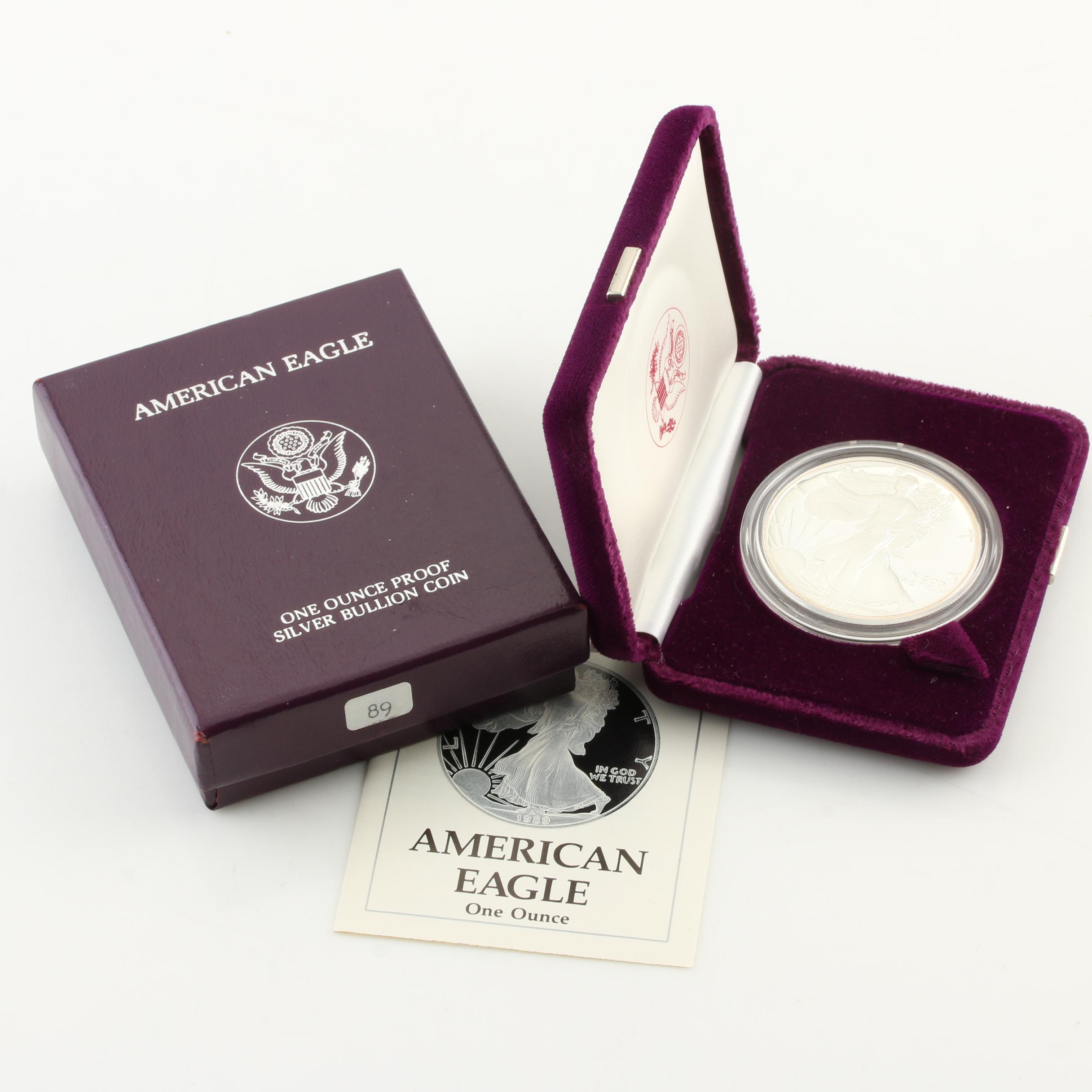 1989-S Walking Liberty Silver Eagle Proof Bullion Coin