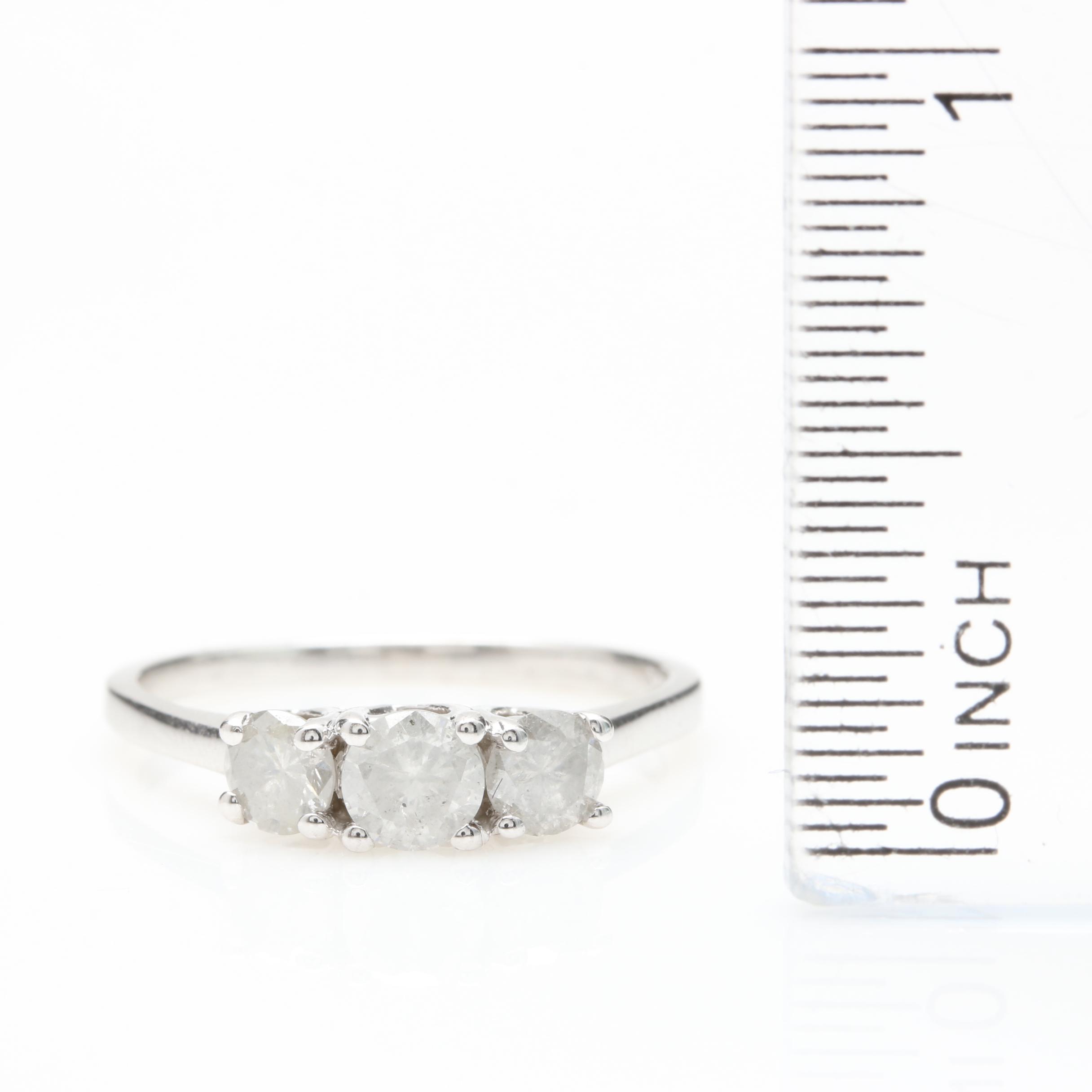 10K White Gold 0.95 CTW Diamond Ring