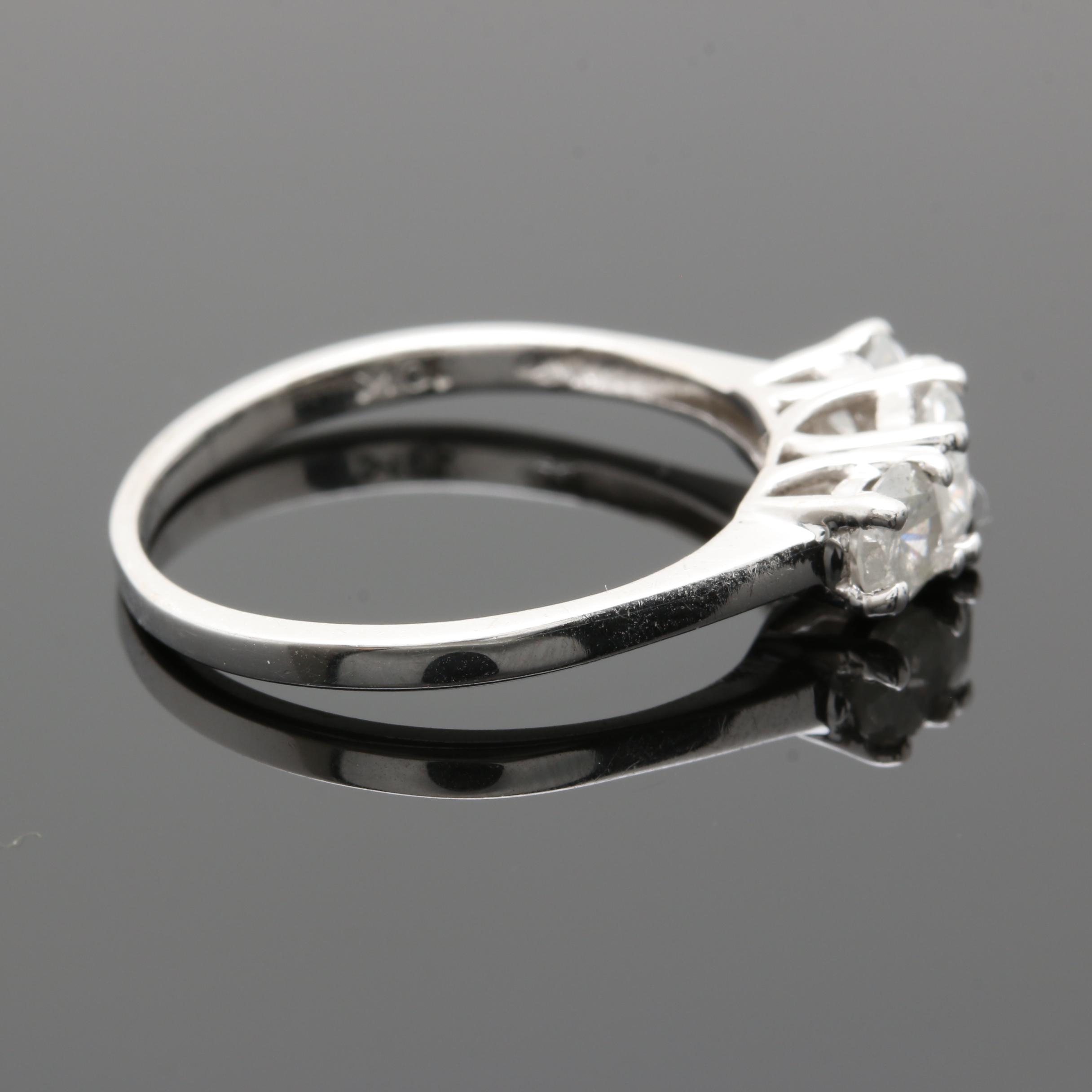 10K White Gold 0.95 CTW Diamond Ring