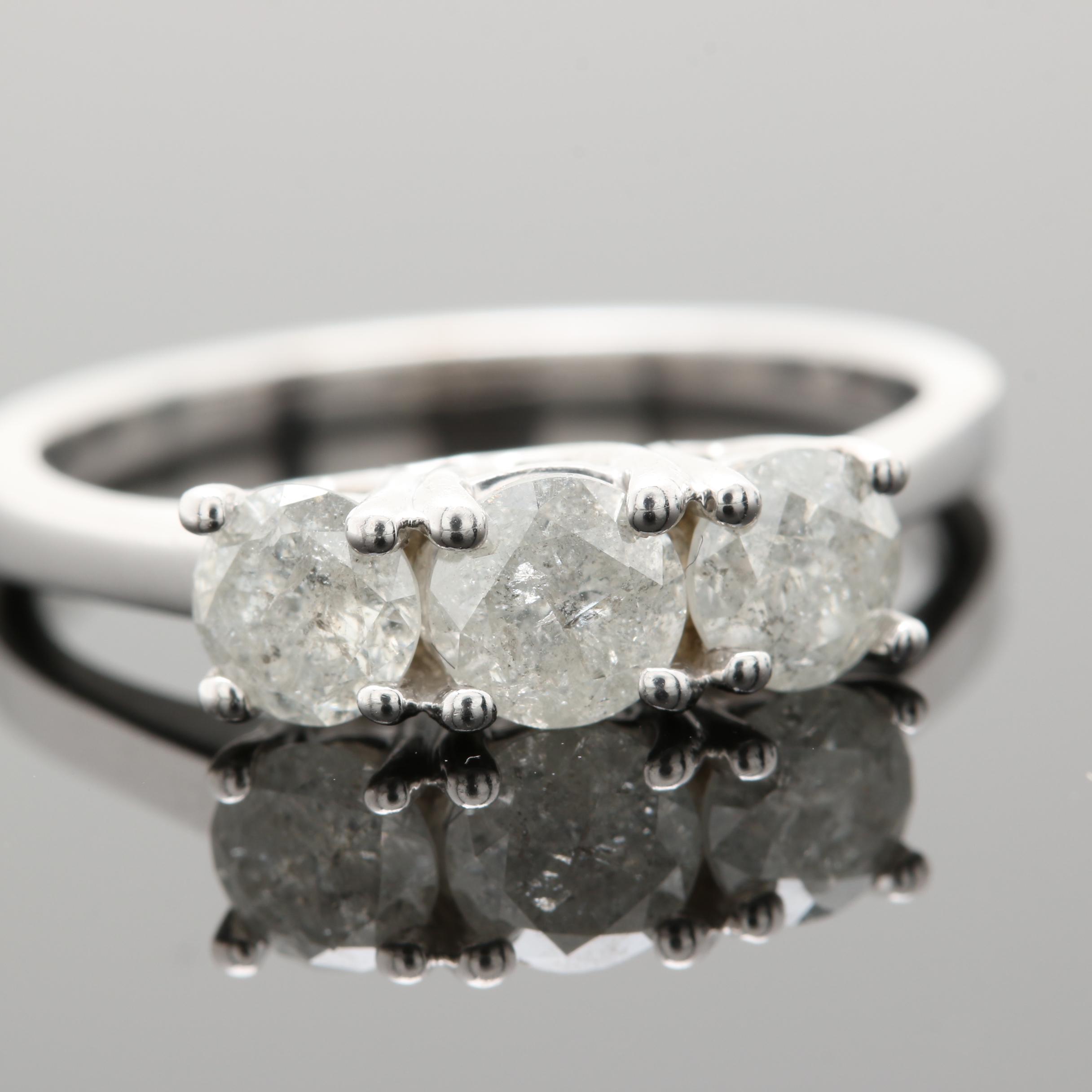 10K White Gold 0.99 CTW Diamond Ring