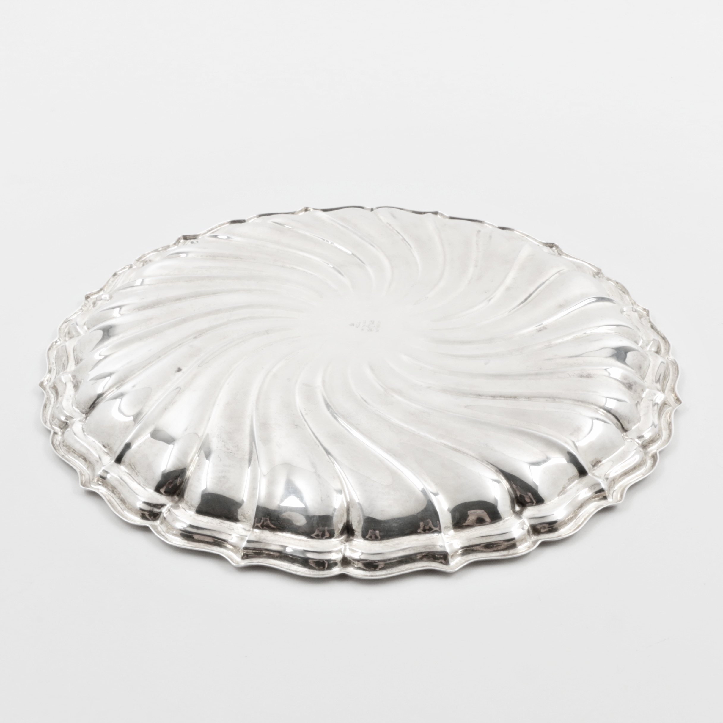 1955 Gorham "Swirled Flutes" Sterling Silver Sandwich Plate