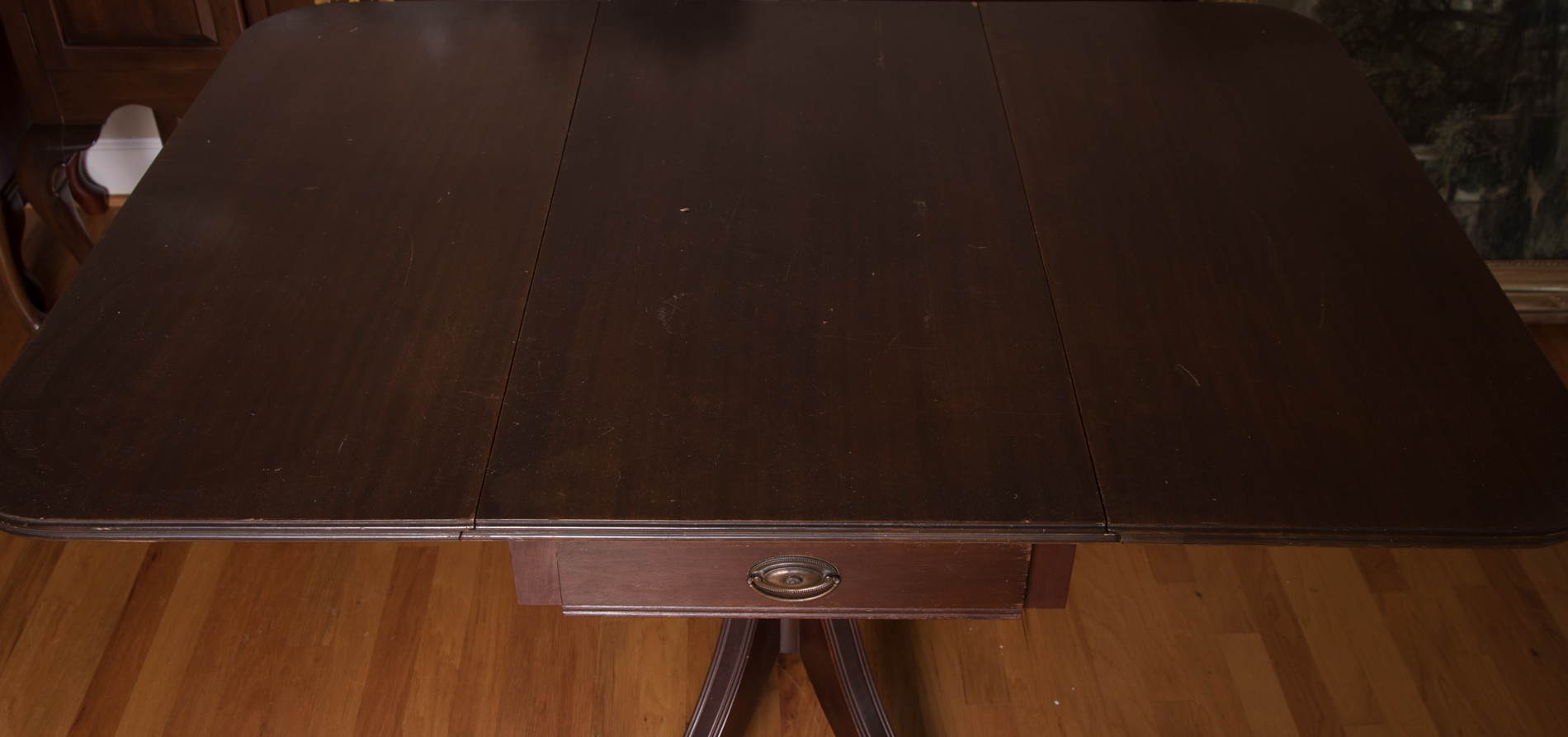 Vintage Brandt Mahogany Duncan Phyfe Drop Leaf Table