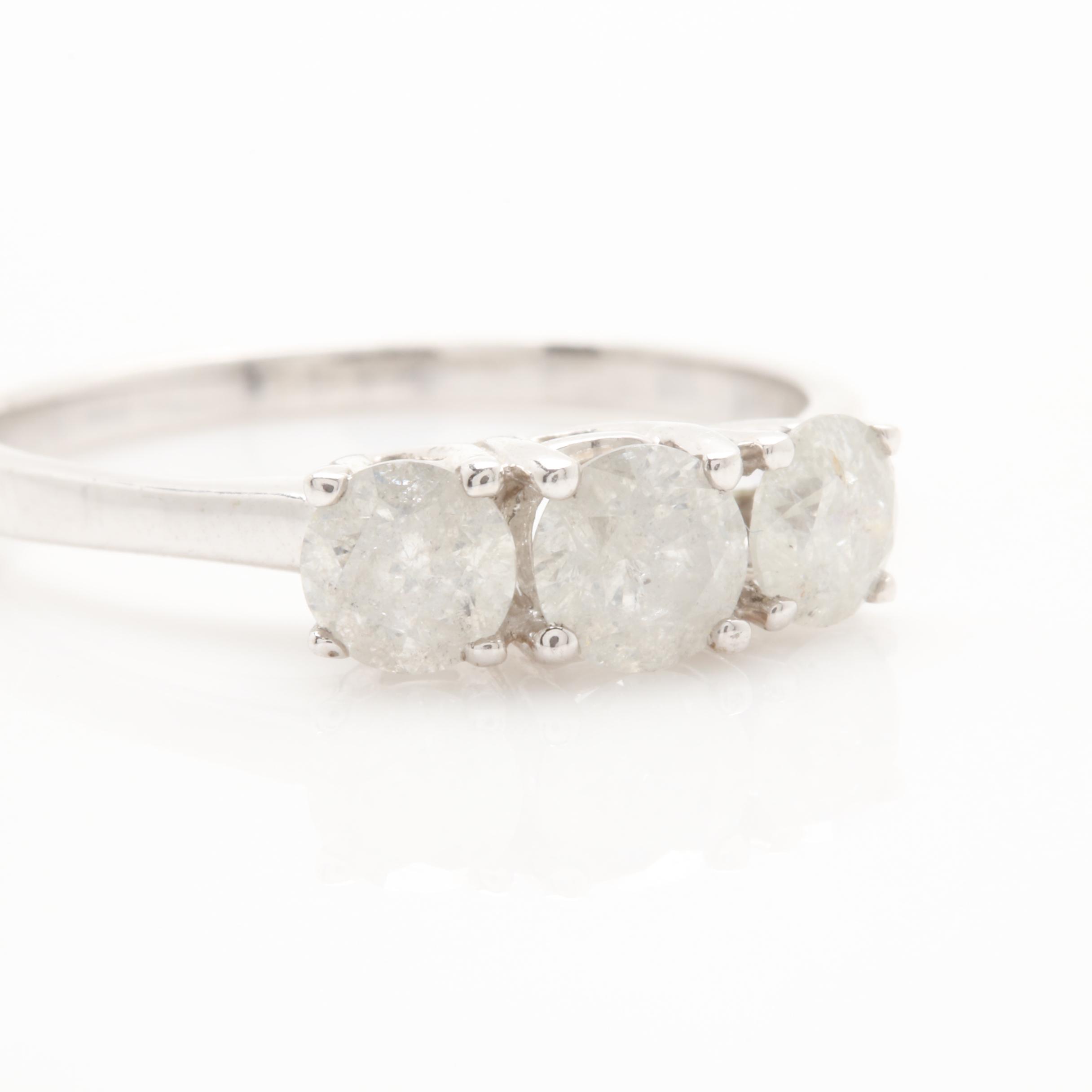 10K White Gold 1.10 CTW Diamond Ring