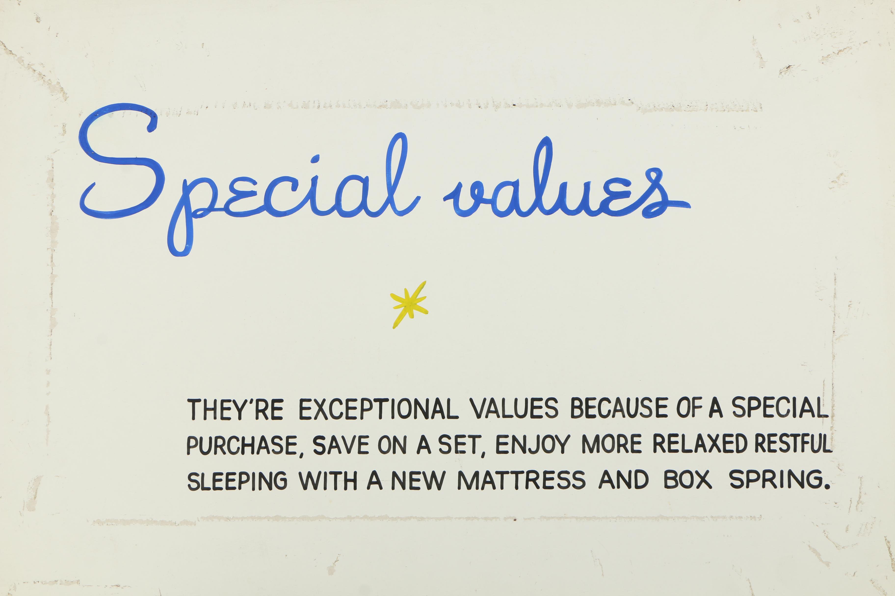 Hand-Made Department Store Sign and Business Charts and Graphs