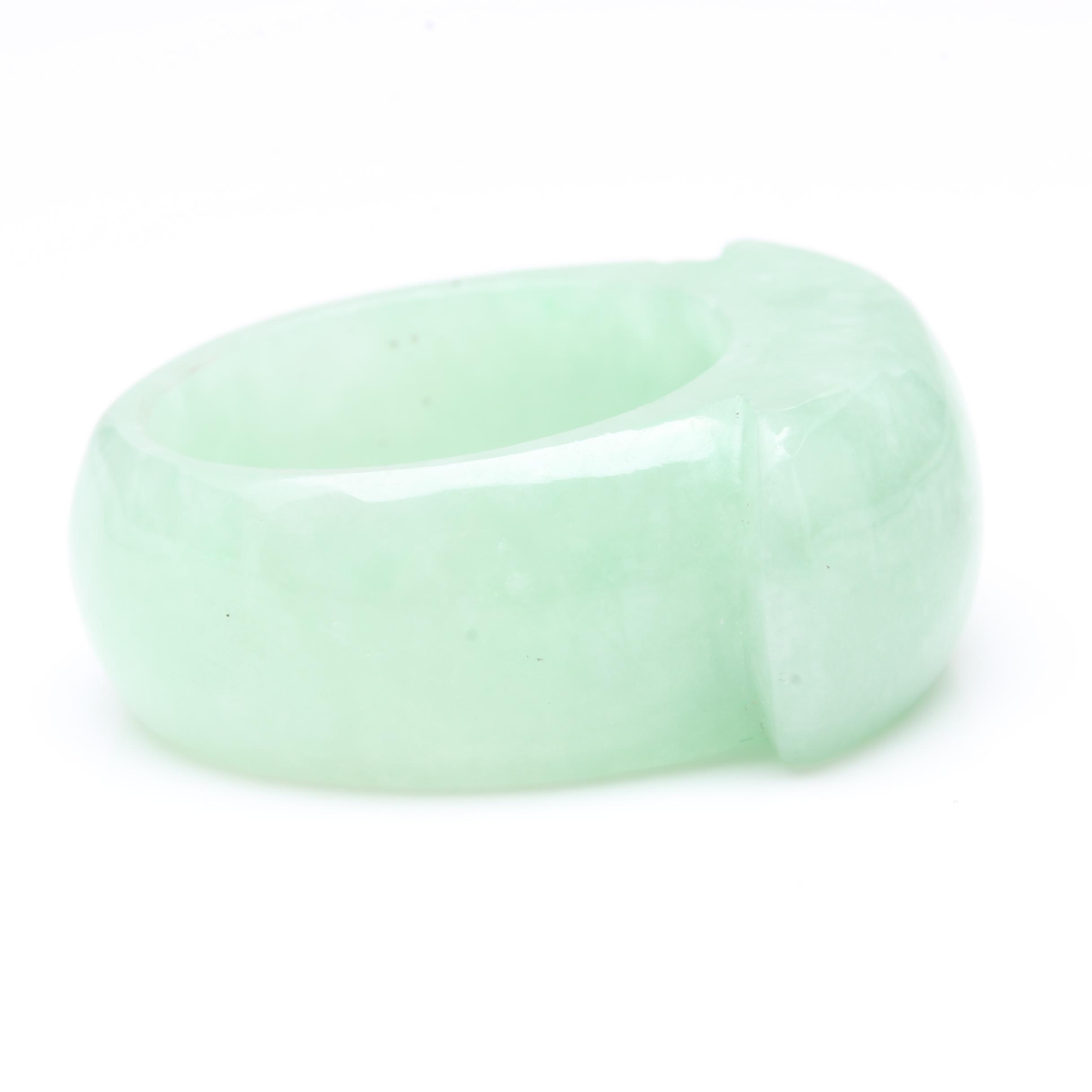 Carved Jadeite Ring and Pendant