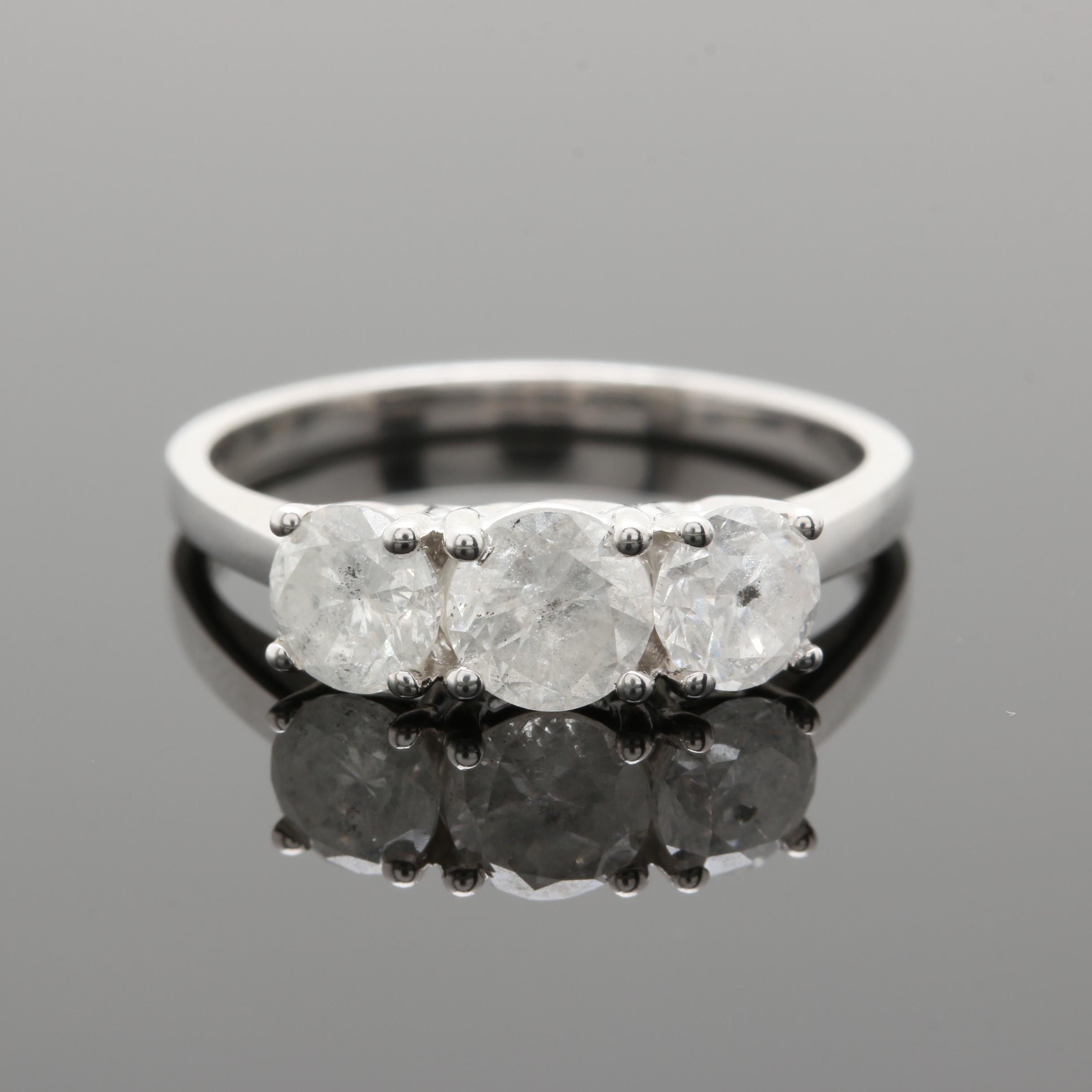 10K White Gold 1.28 CTW Diamond Ring