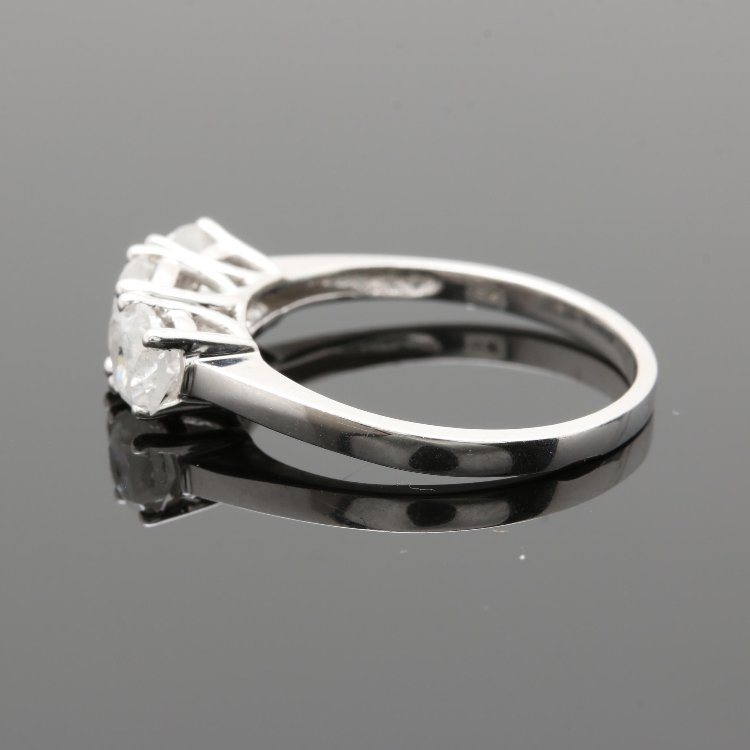 10K White Gold 1.28 CTW Diamond Ring