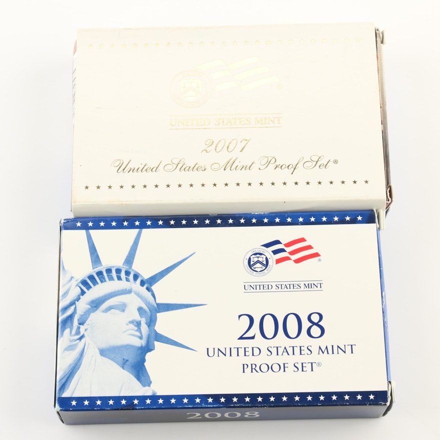 2007 and 2008 U.S. Mint Proof Sets