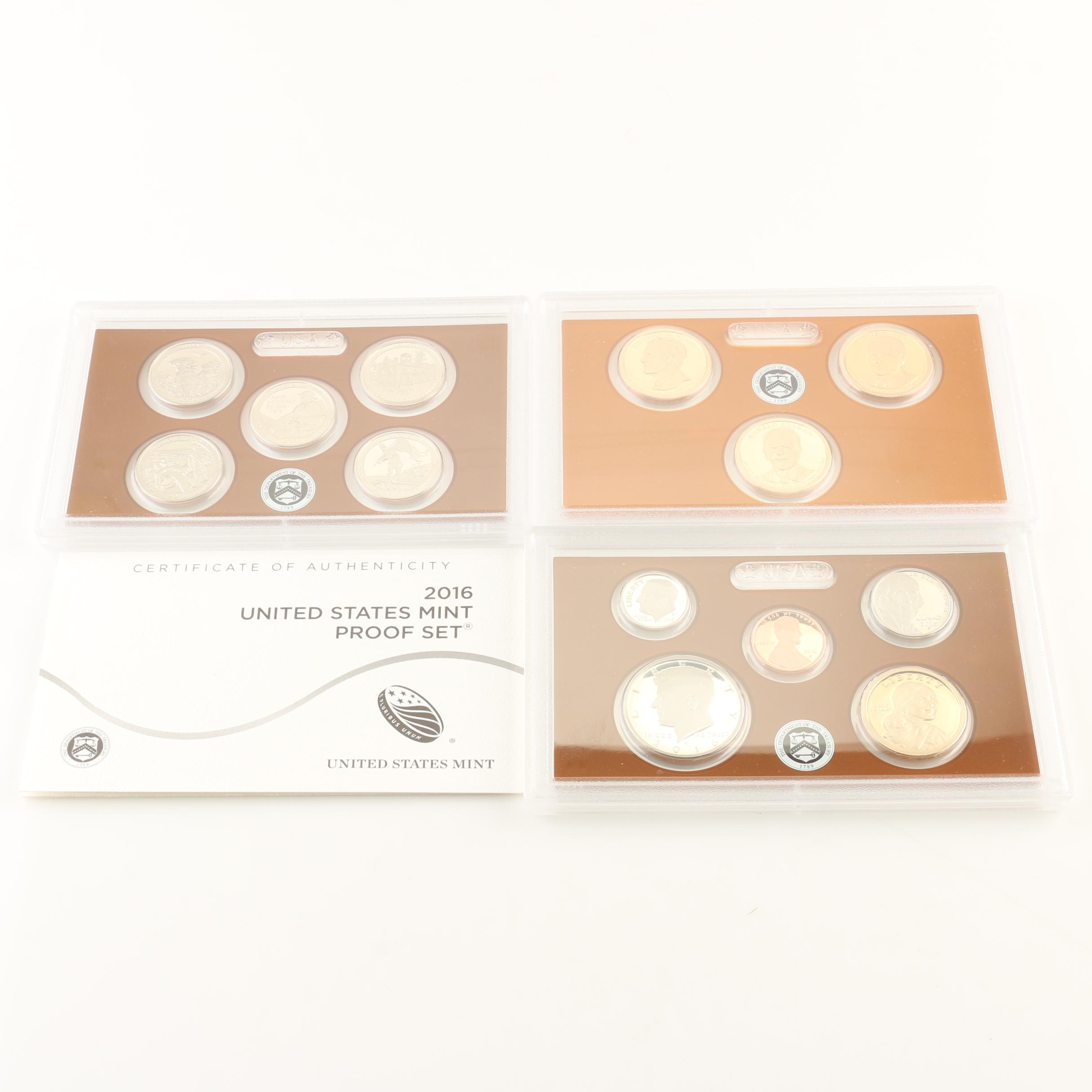 Four U.S. Mint Proof Sets, 2015- 2018