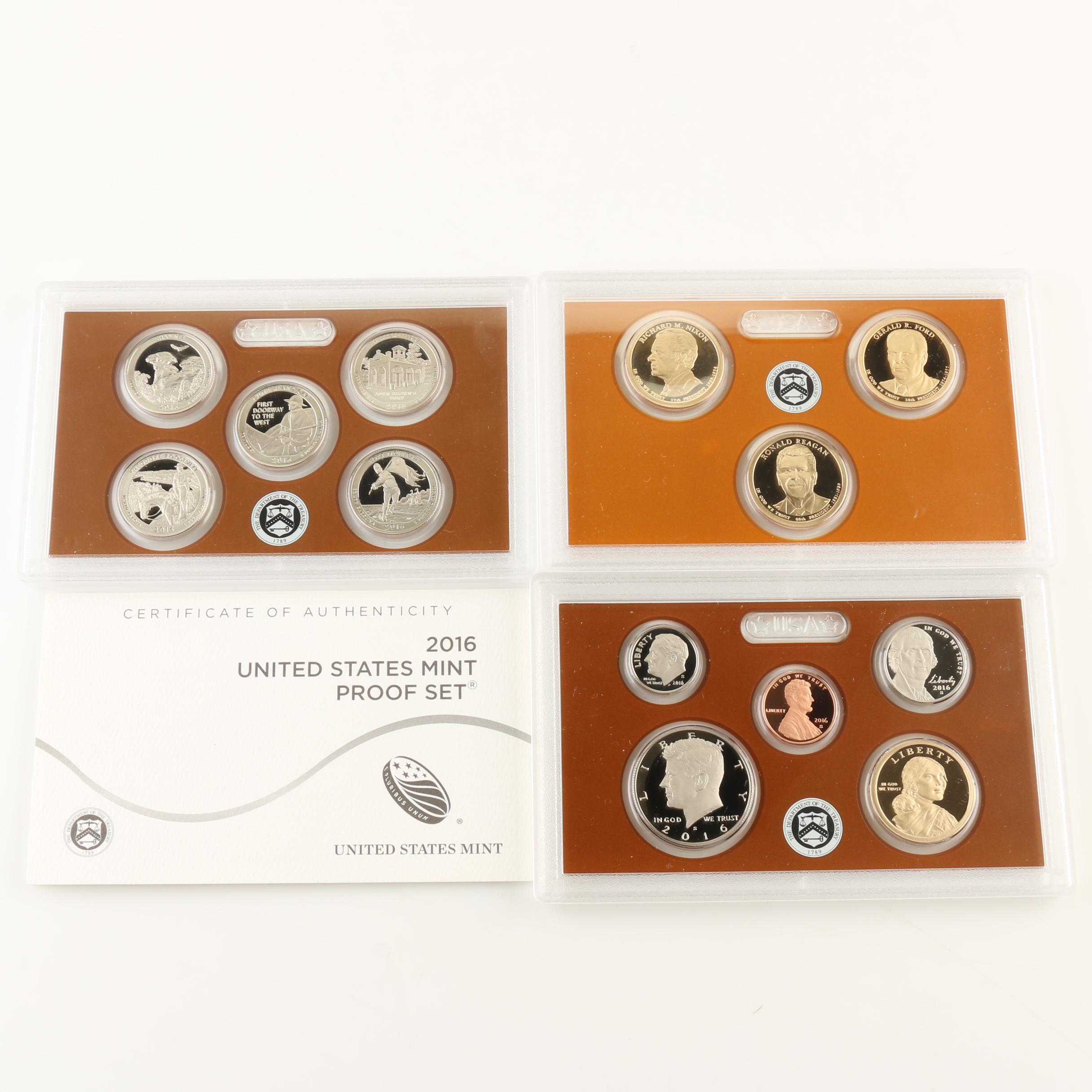 Four U.S. Mint Proof Sets, 2015- 2018