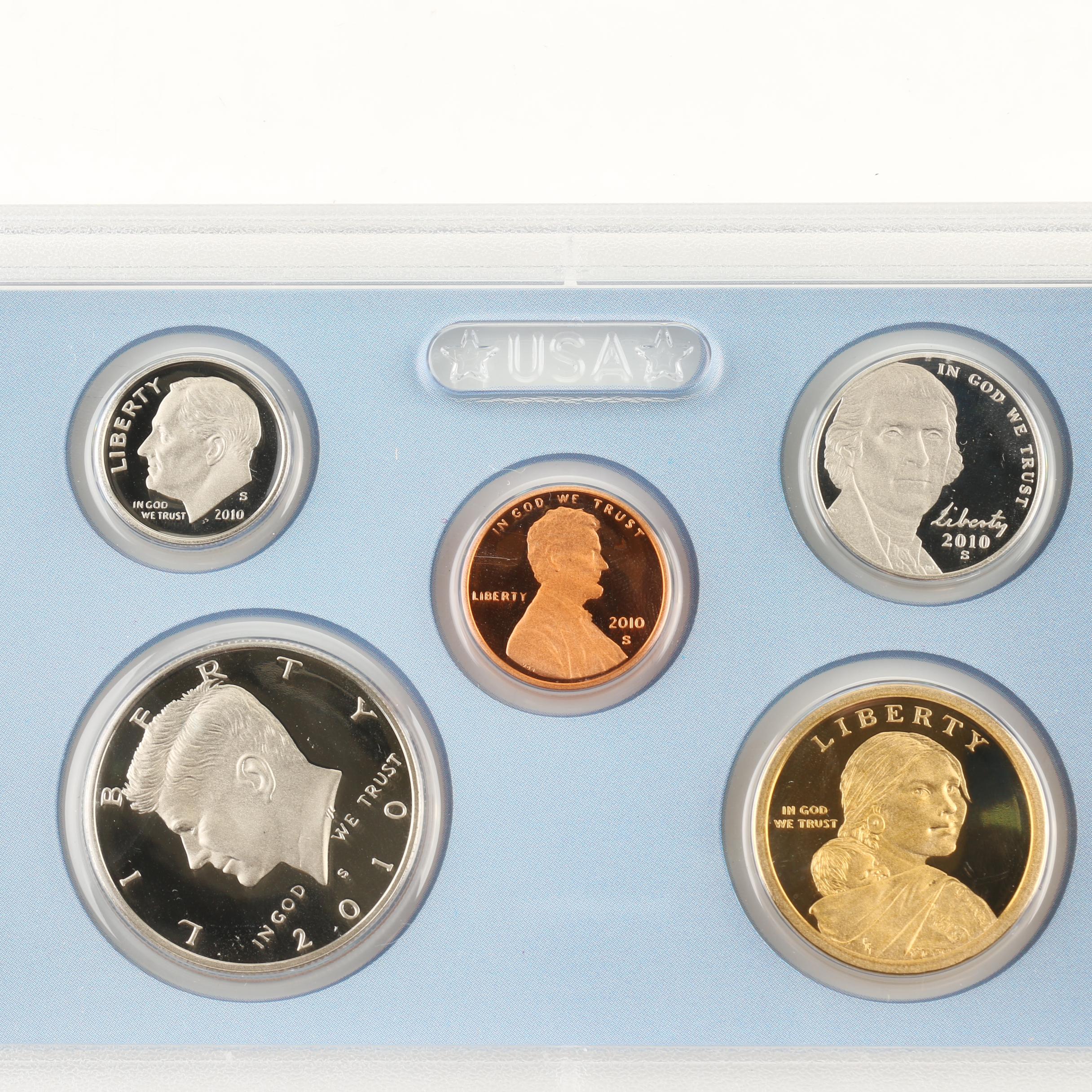 Four U.S. Mint Proof Sets- 2010, 2011, 2013 and 2014
