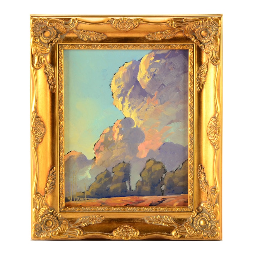 William Hawkins Original Oil Painting of a Landscape
