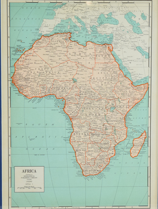 Original 1942 Map of Africa