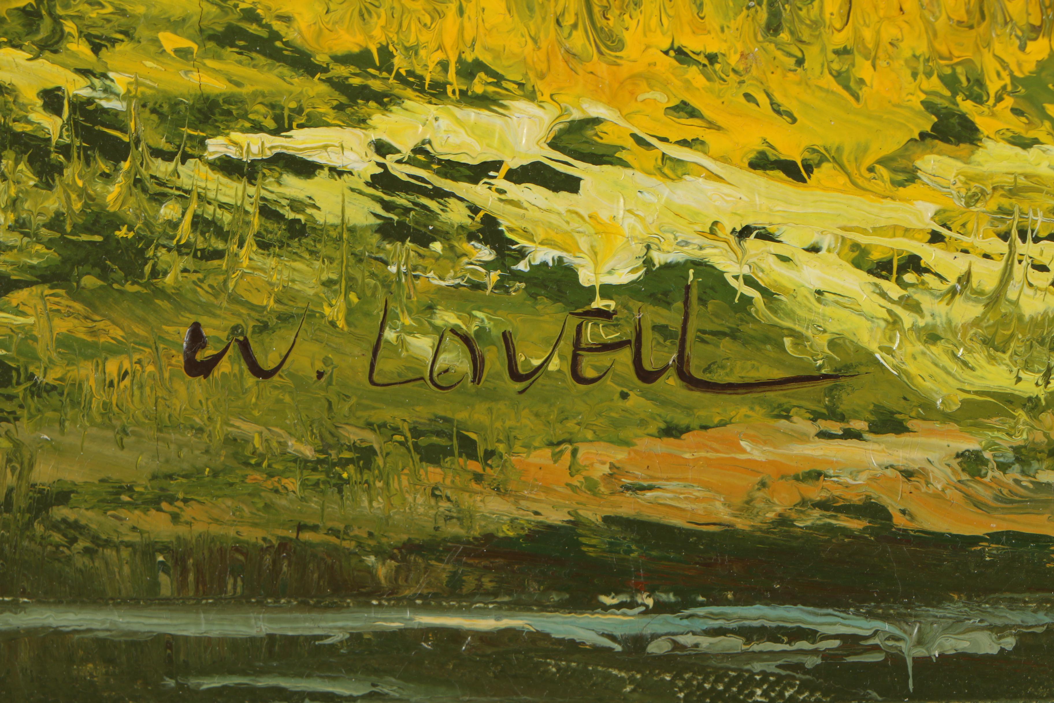 W. Lovell Oil Painting of Scenic Lake