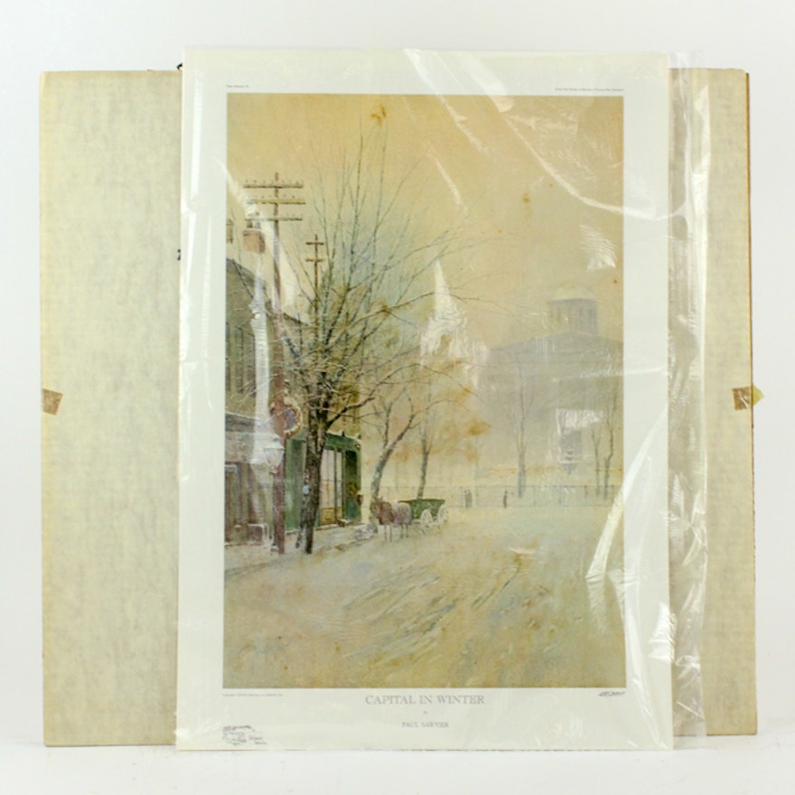 Paul Sawyier Offset Lithograph "Capital in Winter"