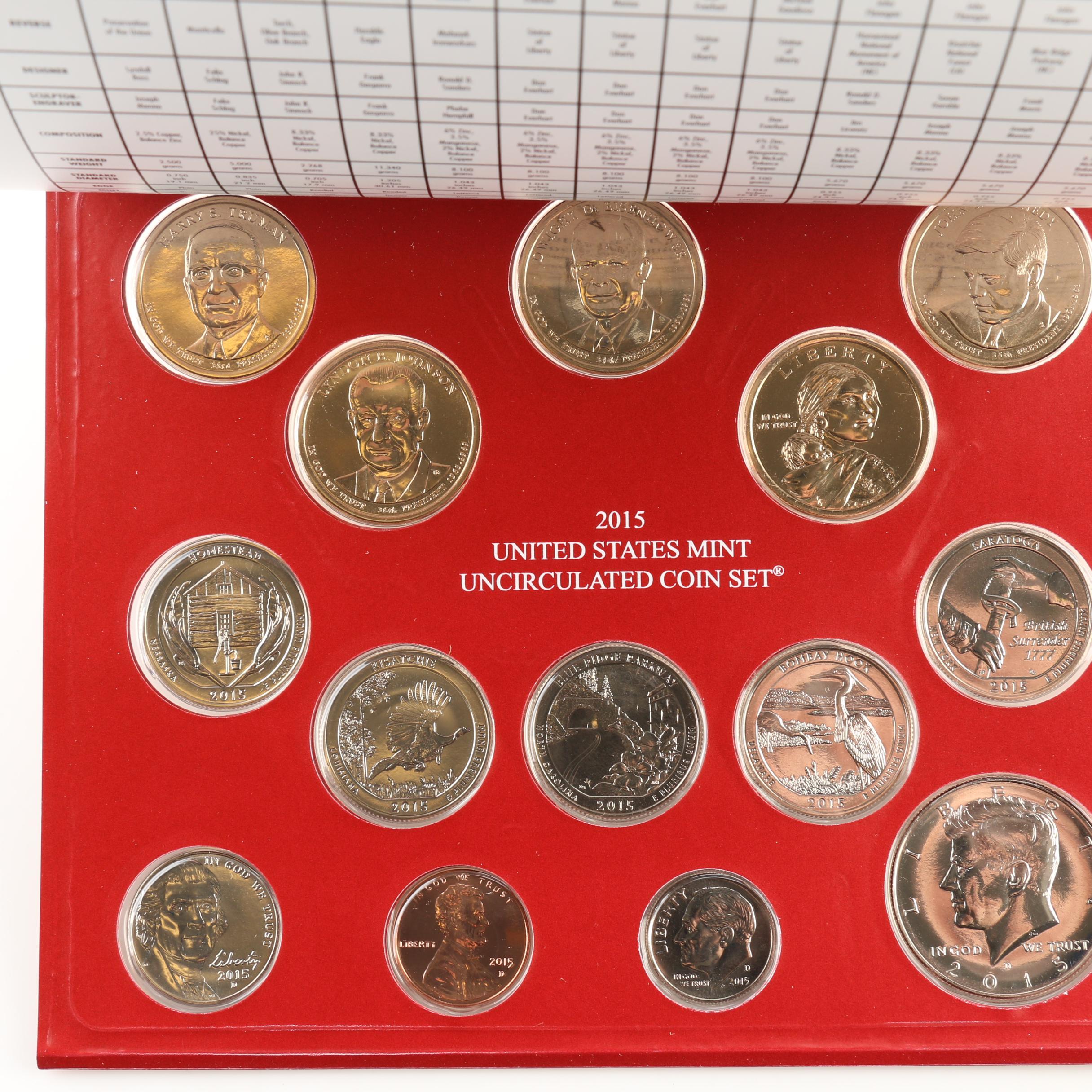 Five U.S. Mint Uncirculated Sets, 2013-2017