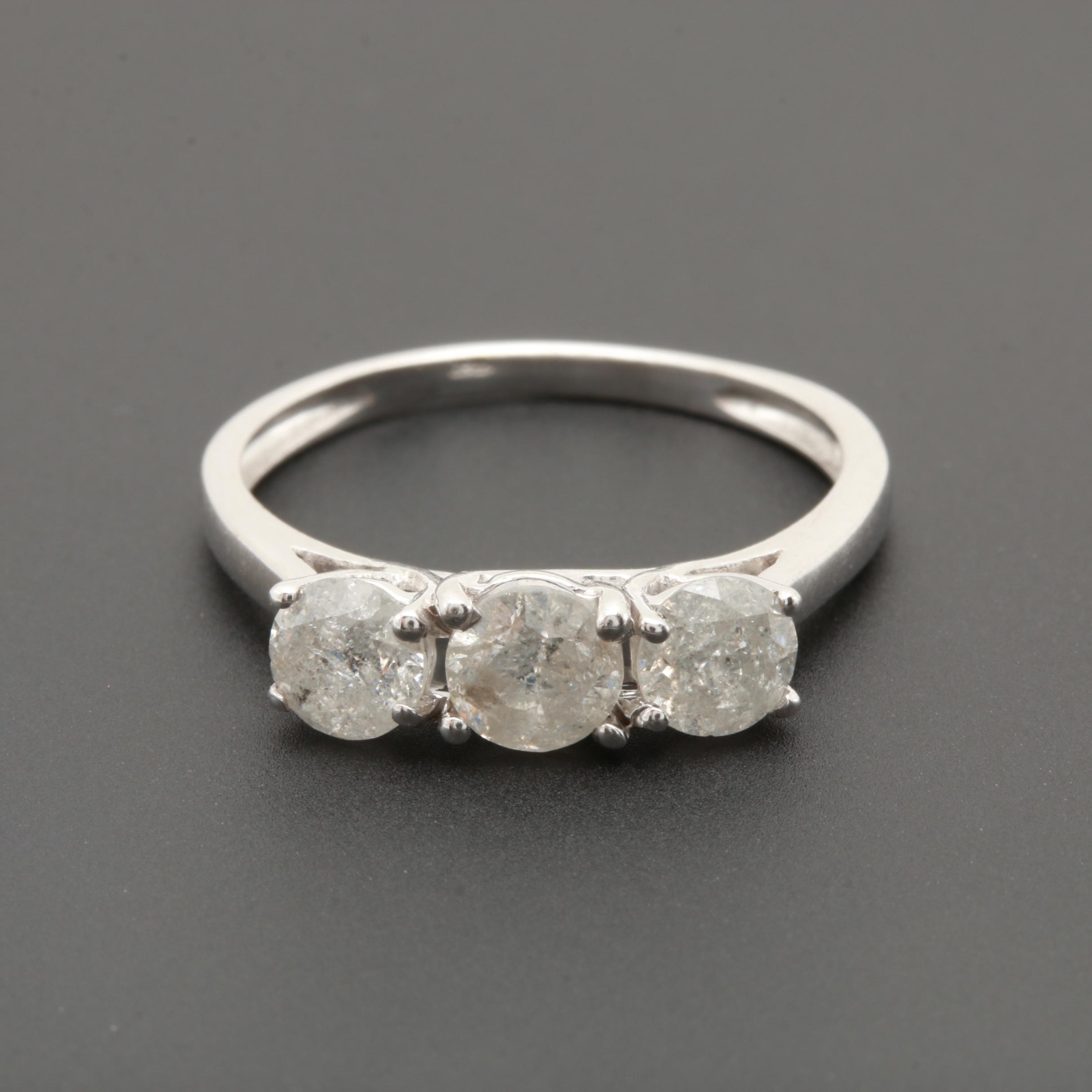 10K White Gold 1.10 CTW Diamond Ring