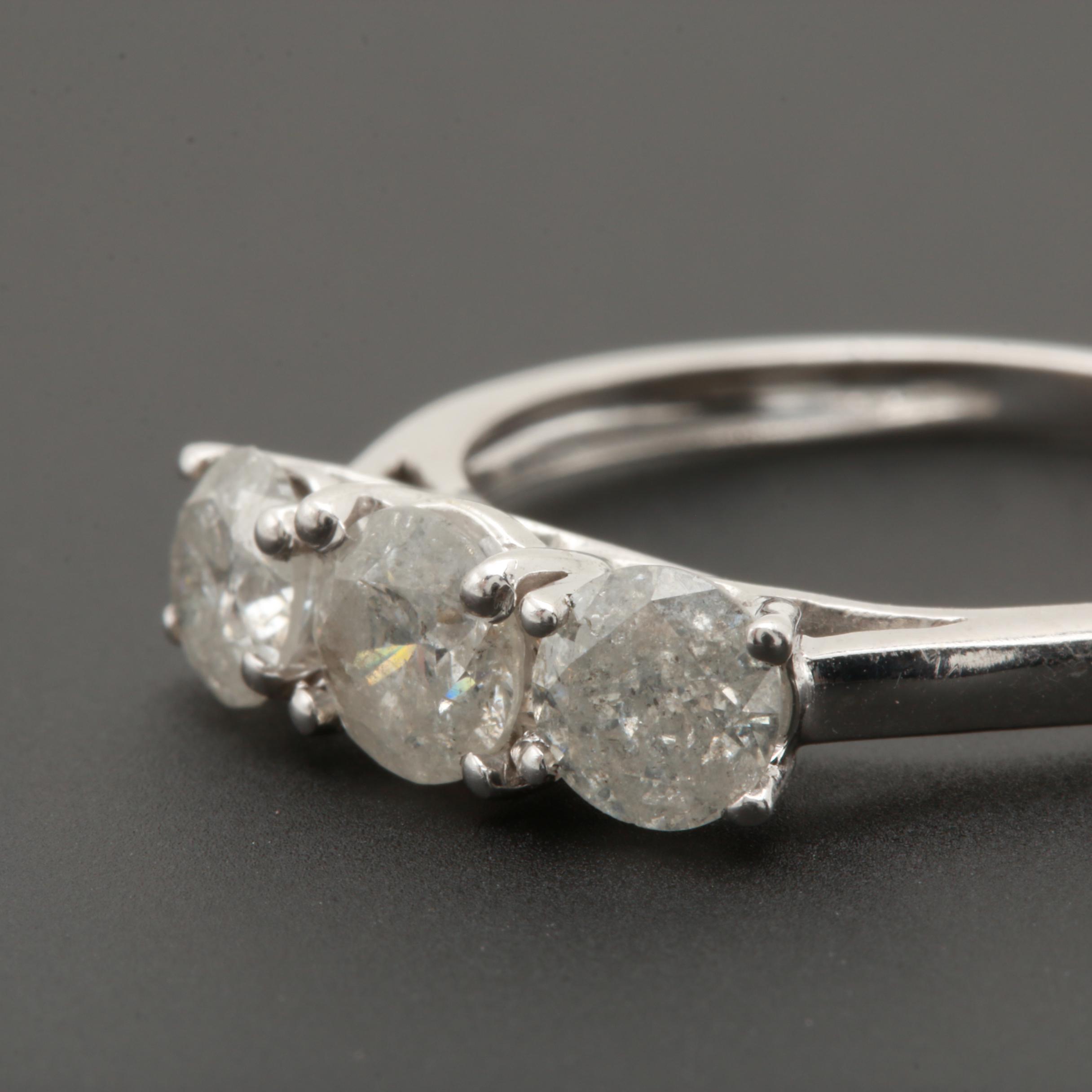 10K White Gold 1.10 CTW Diamond Ring