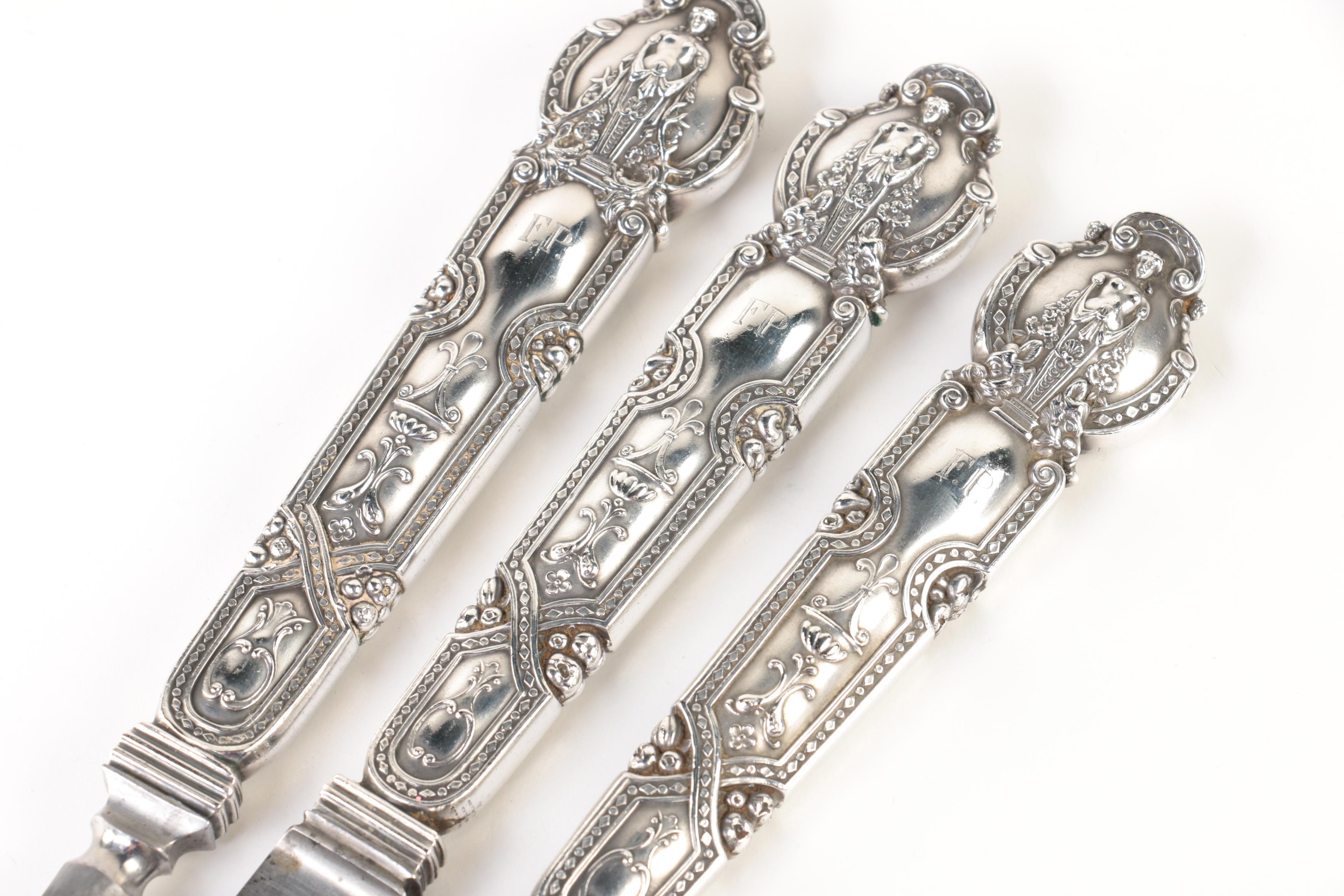 Early 20th Century Tiffany & Co "Renaissance" Sterling Handled Carving Set