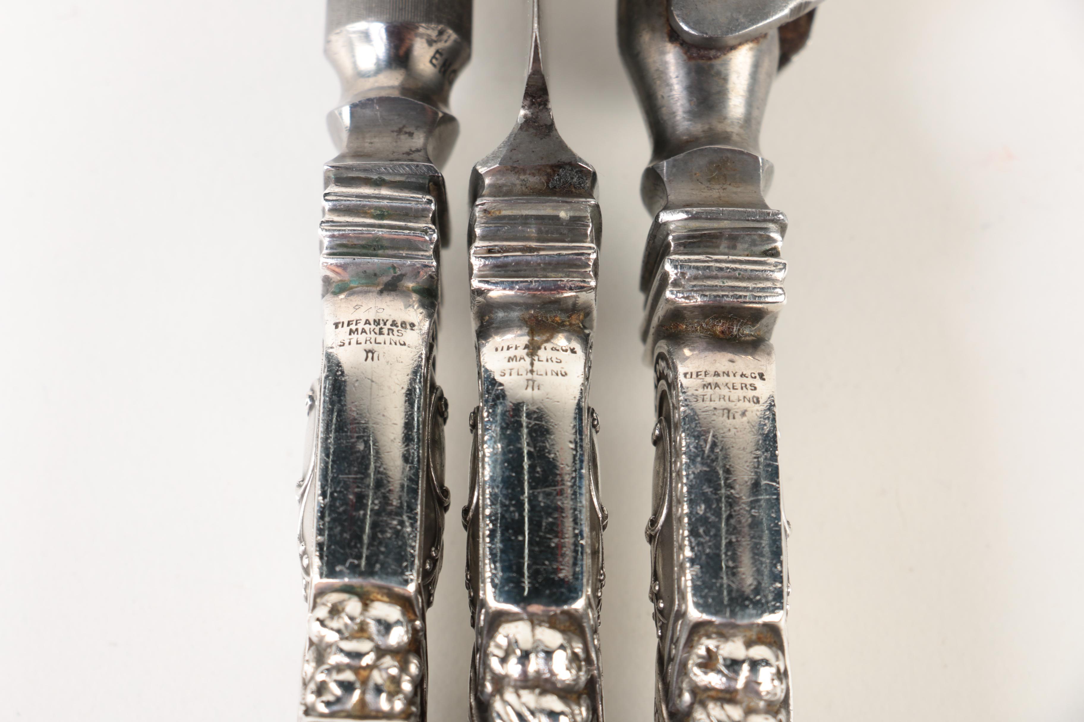 Early 20th Century Tiffany & Co "Renaissance" Sterling Handled Carving Set