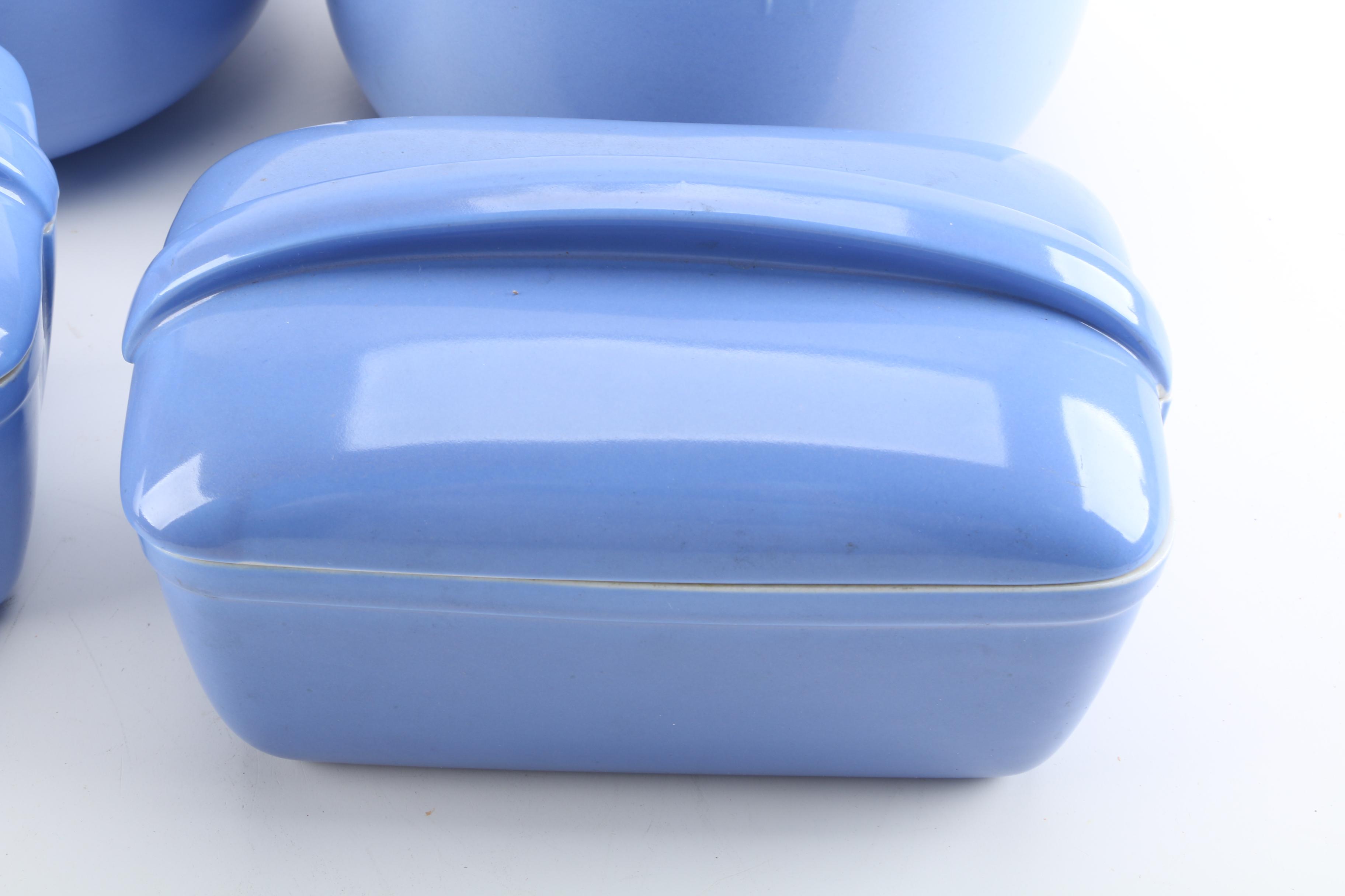 Vintage Hall Pottery "Westinghouse Cadet Blue" Bowls and Leftover Dishes