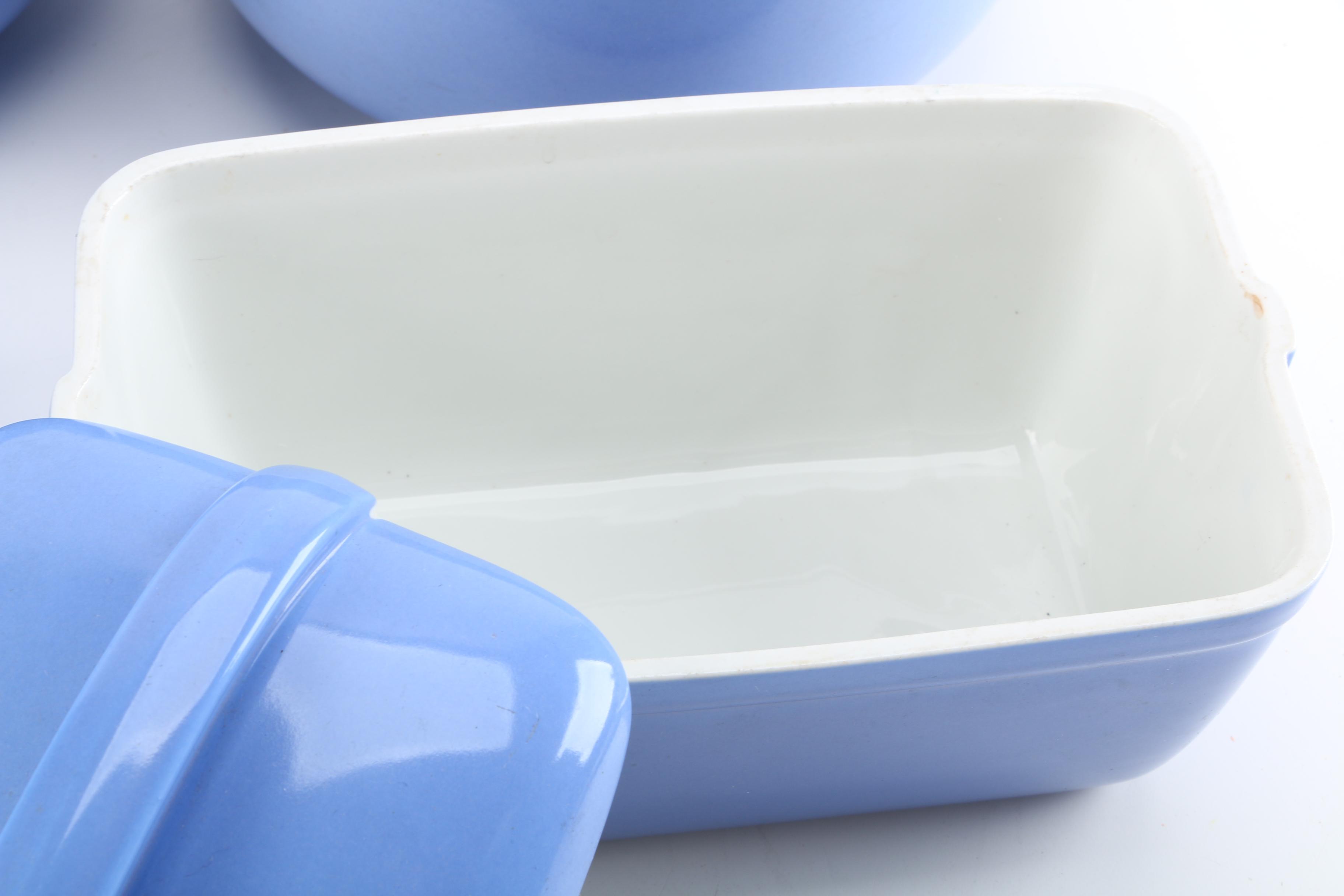 Vintage Hall Pottery "Westinghouse Cadet Blue" Bowls and Leftover Dishes