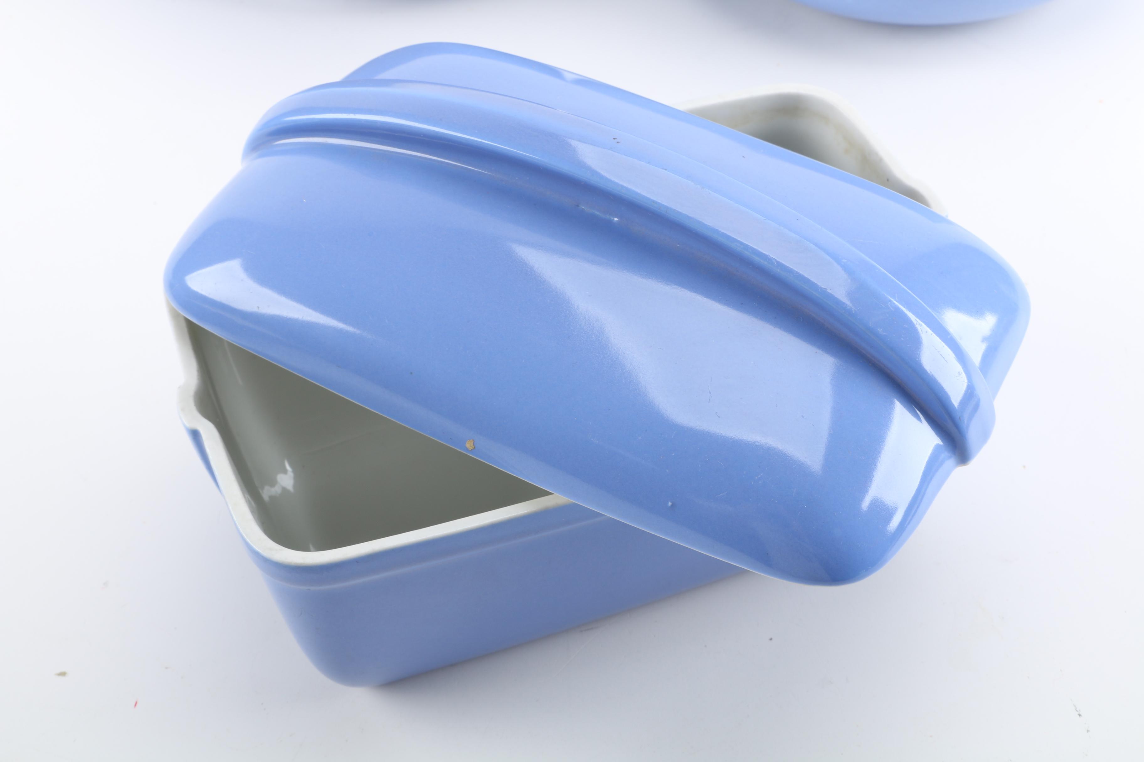 Vintage Hall Pottery "Westinghouse Cadet Blue" Bowls and Leftover Dishes