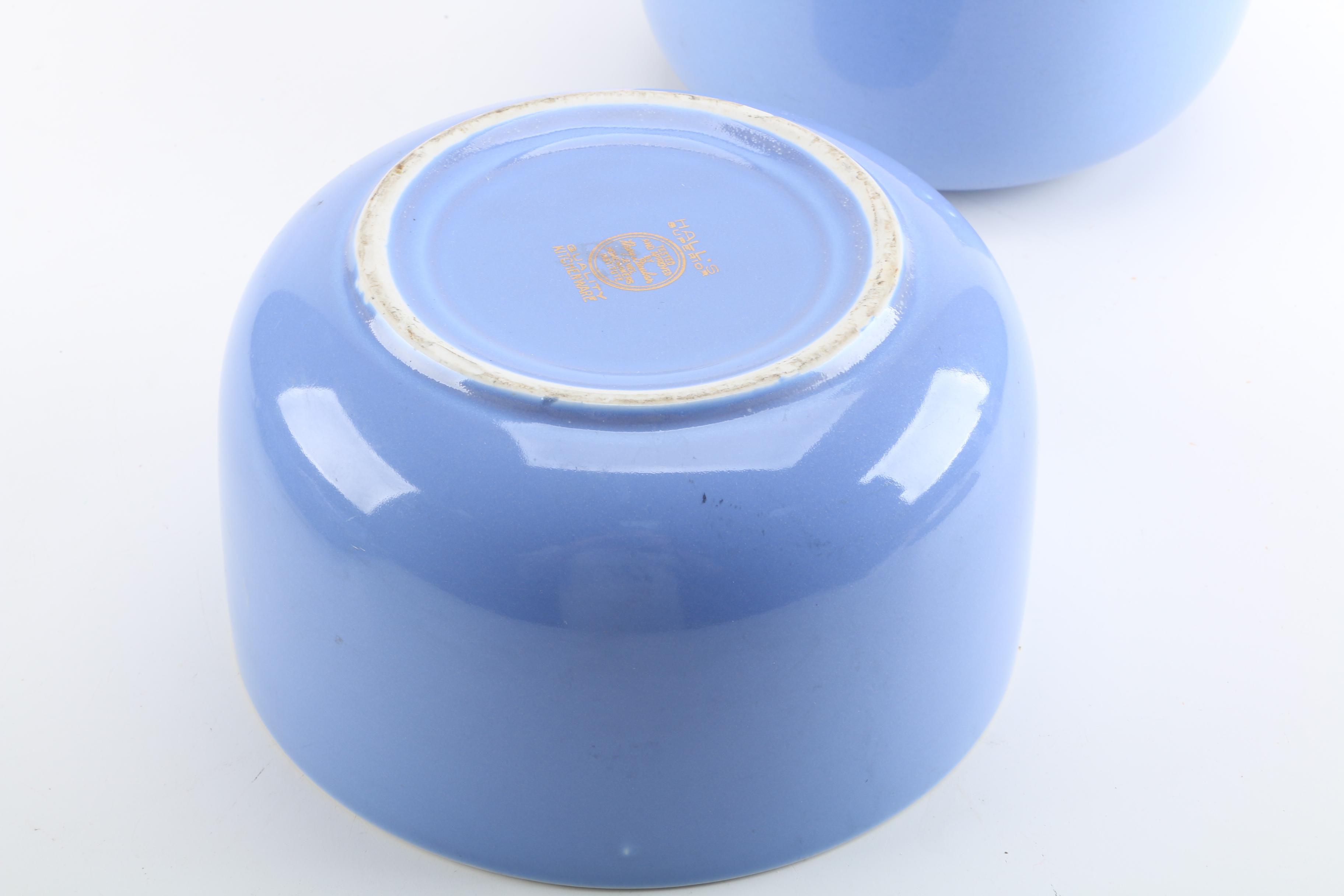 Vintage Hall Pottery "Westinghouse Cadet Blue" Bowls and Leftover Dishes