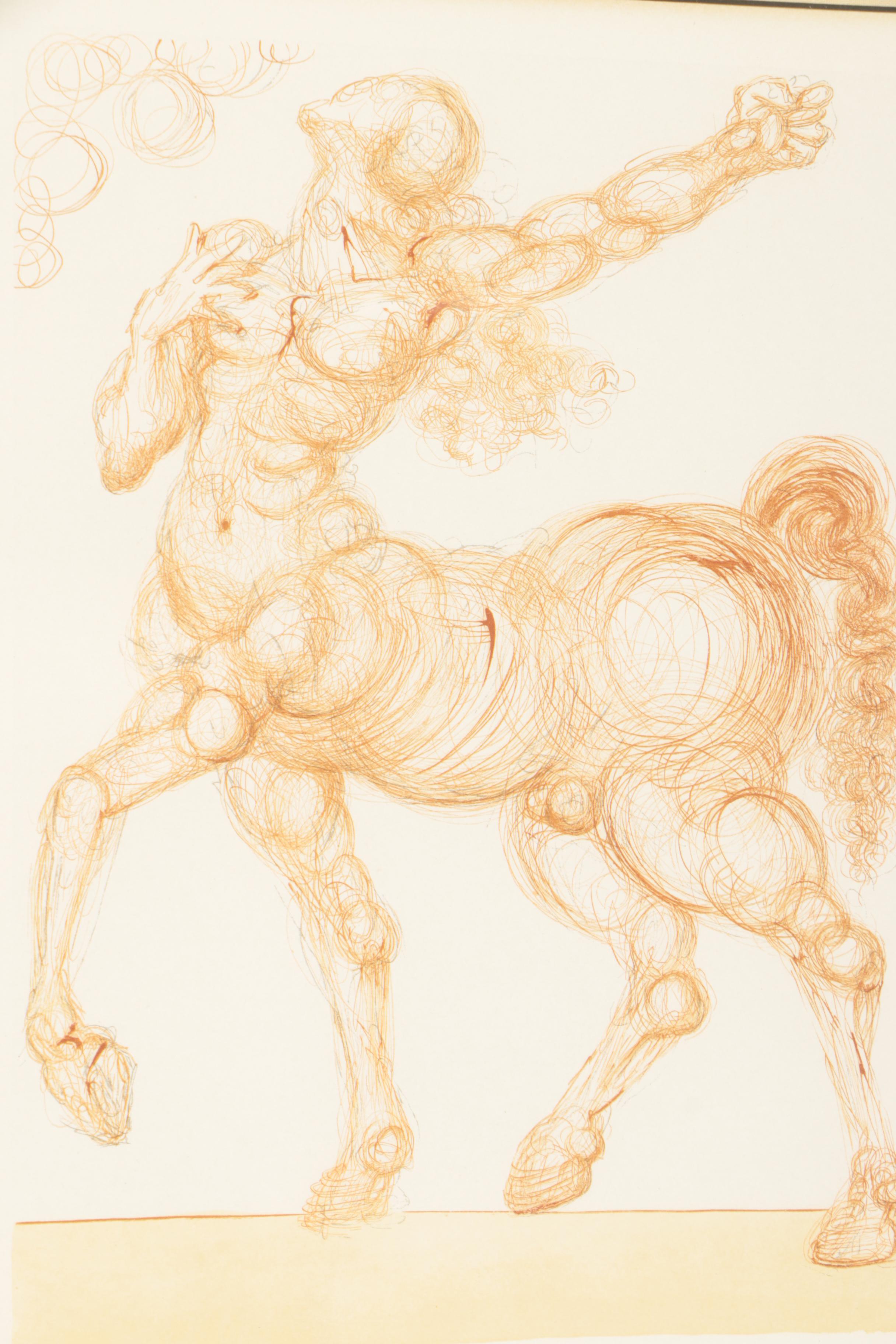 Salvador Dali Wood Engraving "Hell Canto 25 - Le Centaure"