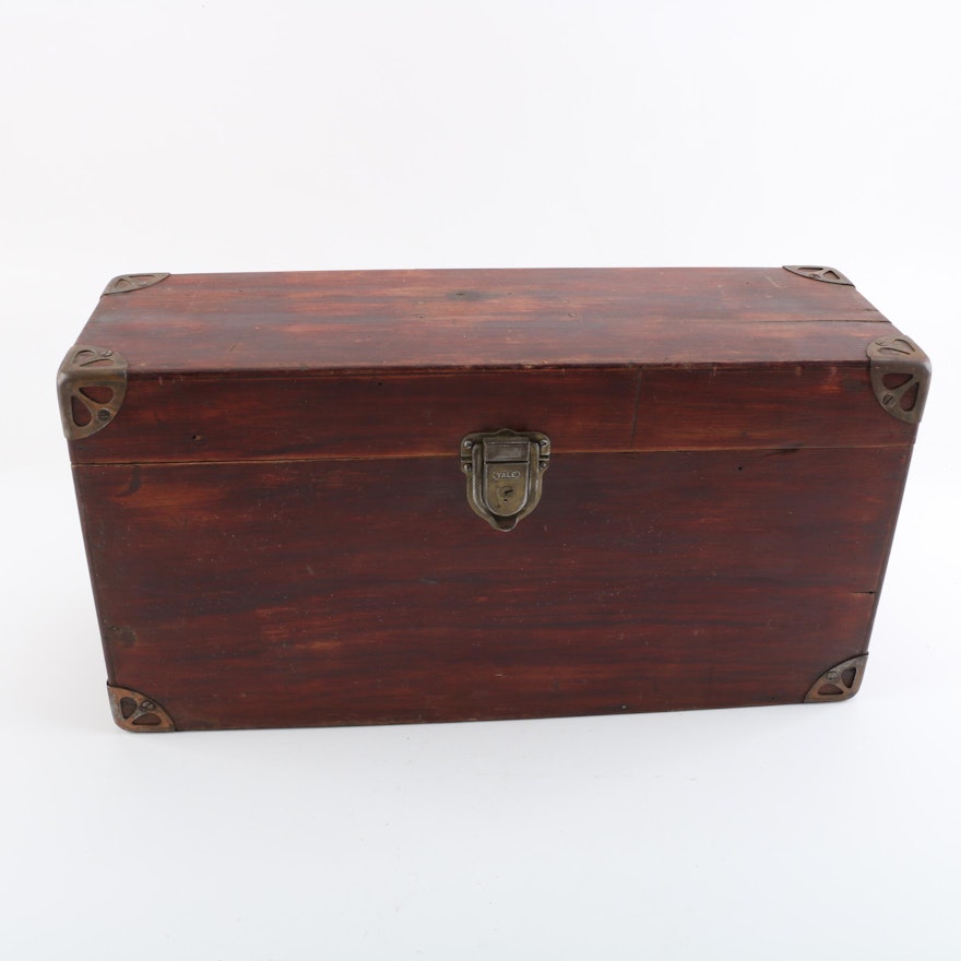 Vintage Steamer Trunk with Yale Lock