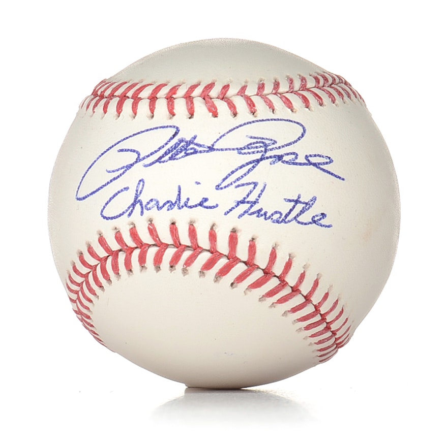 Pete Rose "Charlie Hustle" Signed Baseball  COA