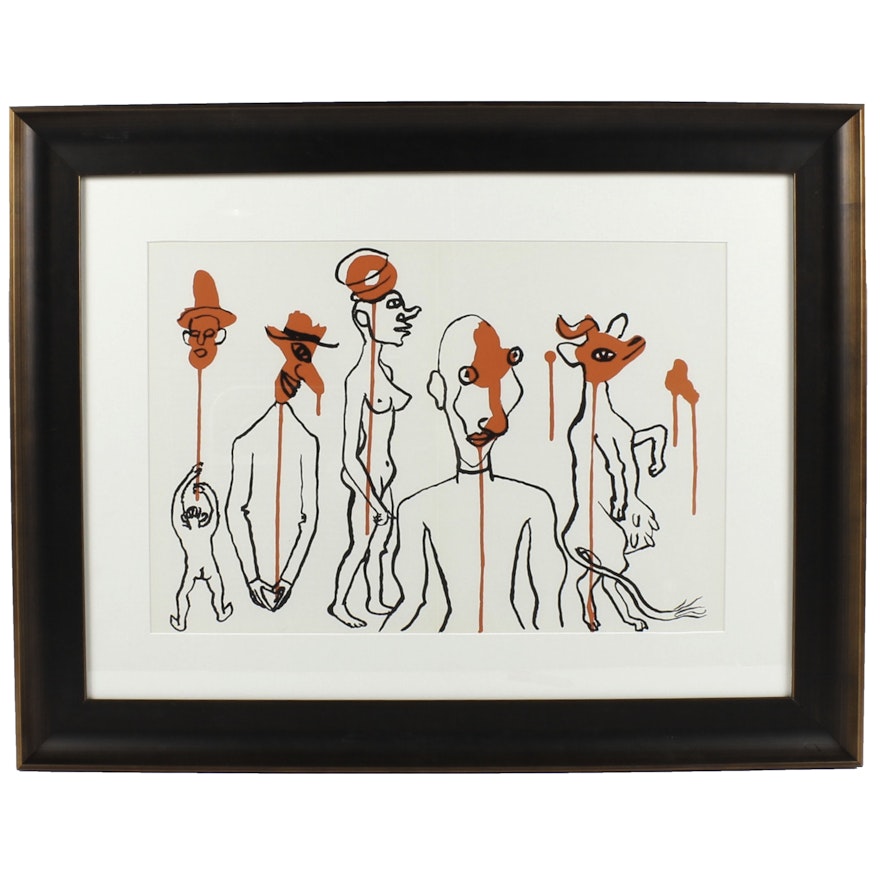 Alexander Calder Lithograph for Derrière le Miroir "Les Gueules Degoulinantes"
