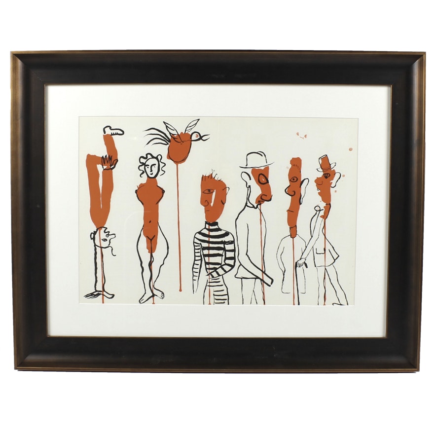 Alexander Calder Color Lithograph for Derrière le Miroir "Six Figures"