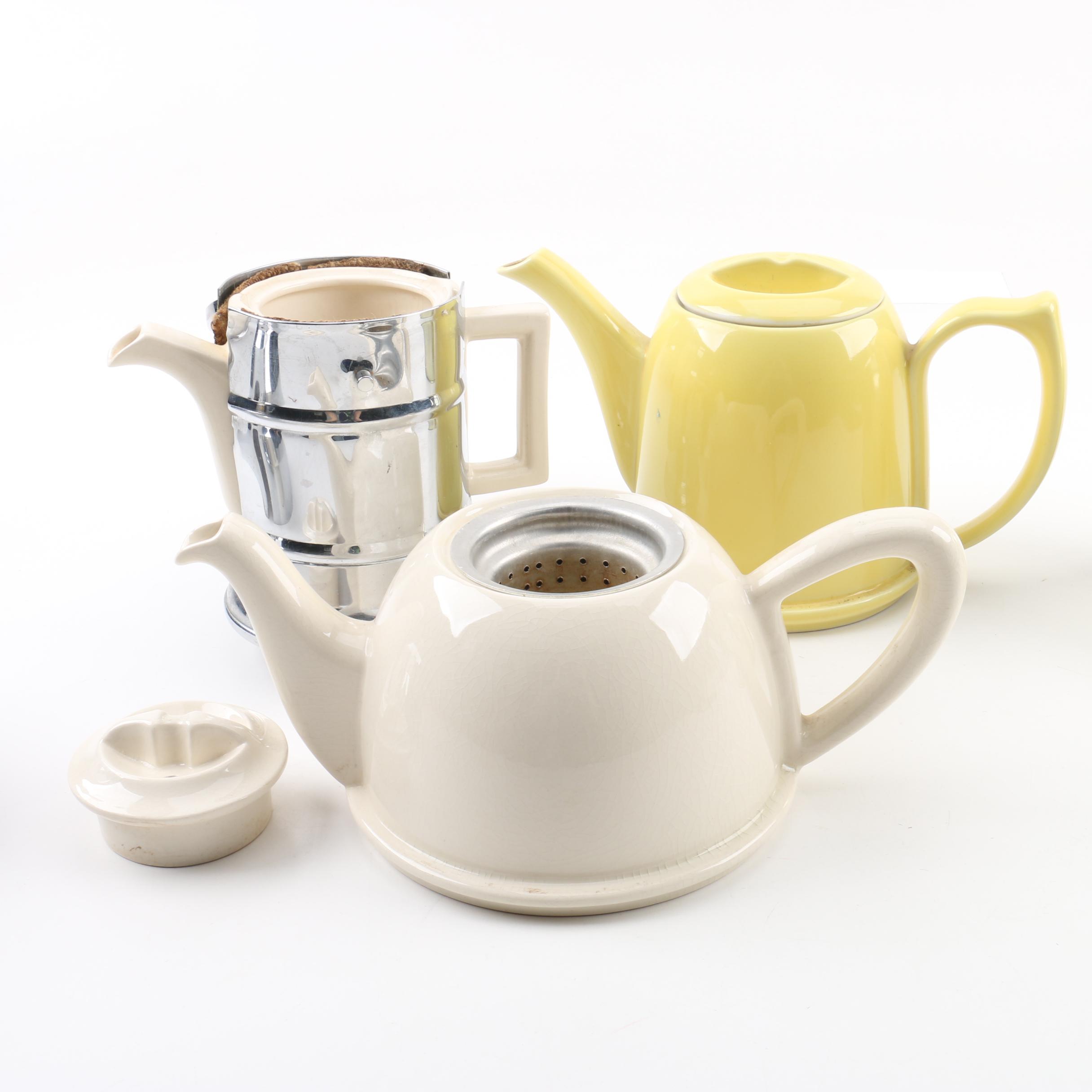 English and American Mid Century Teapots Including Hall